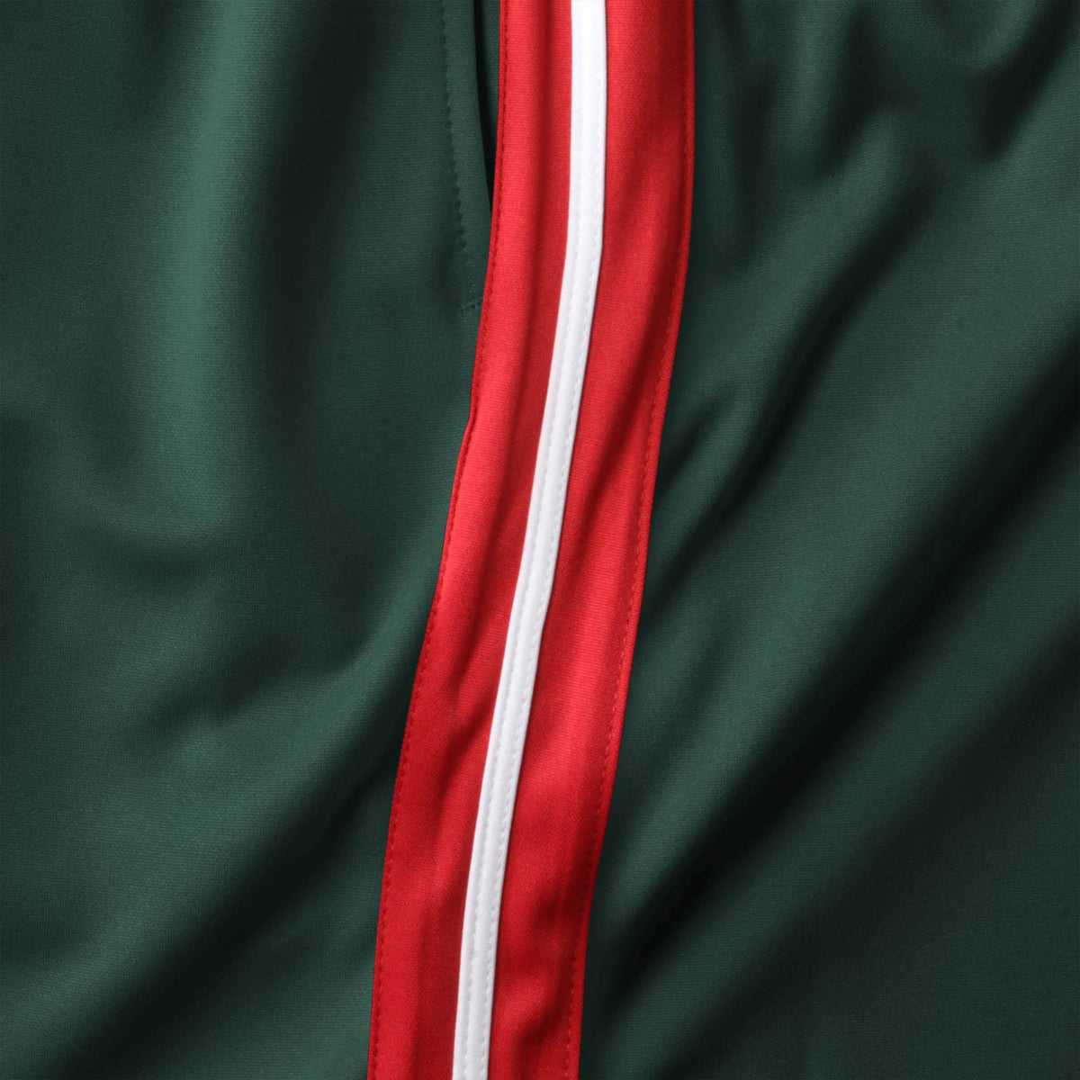 Men’s Stripe Track Shorts in track shorts_track shorts mens_hind running shorts_boys track shorts_gucci shorts_gucci shorts mens_gucci shorts cheap_Hunter Green/Red/White - Hat and