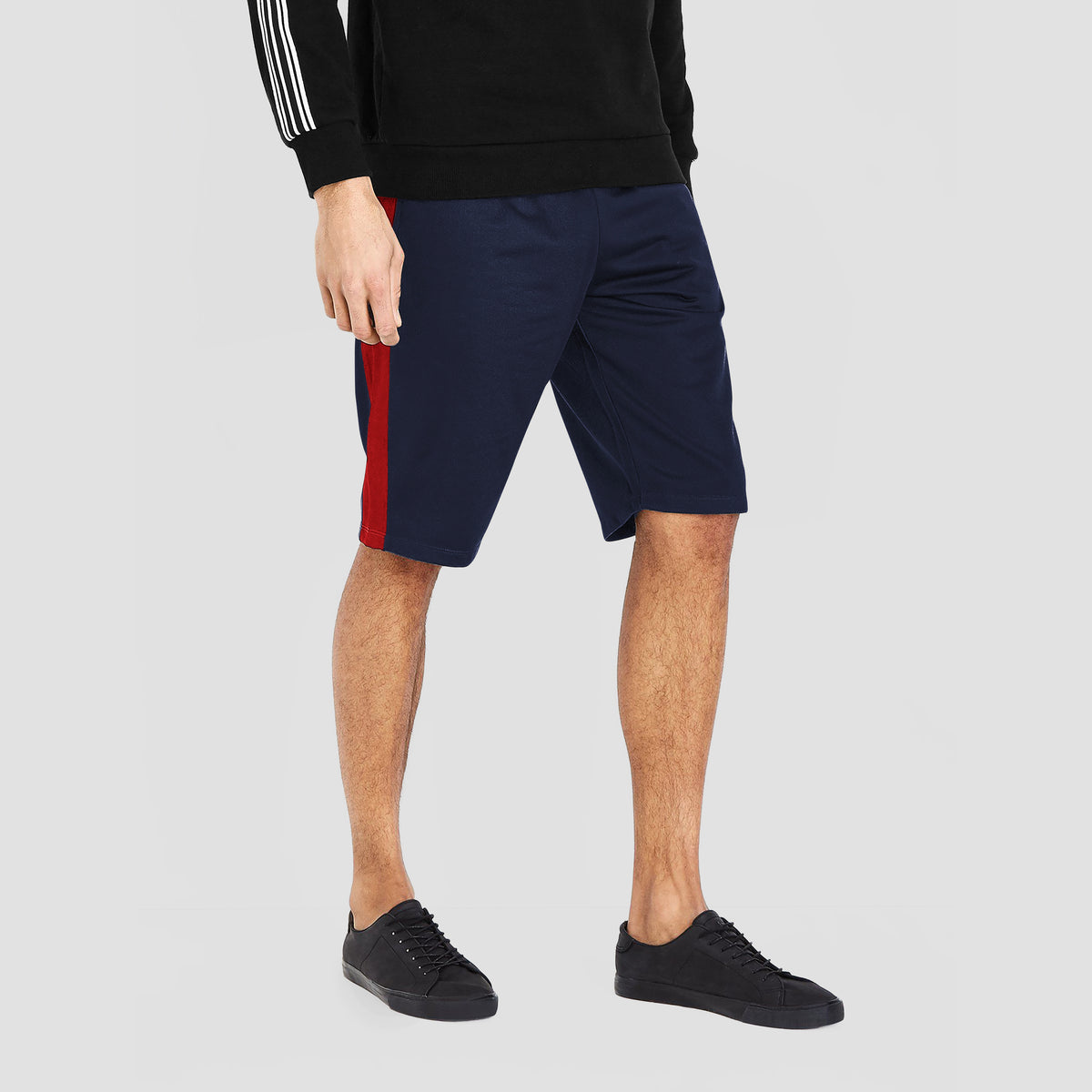 Men’s Stripe Track Shorts in track shorts_track shorts mens_hind running shorts_boys track shorts_gucci shorts_gucci shorts mens_gucci shorts cheap_Navy/Red - Hat and Beyond casual