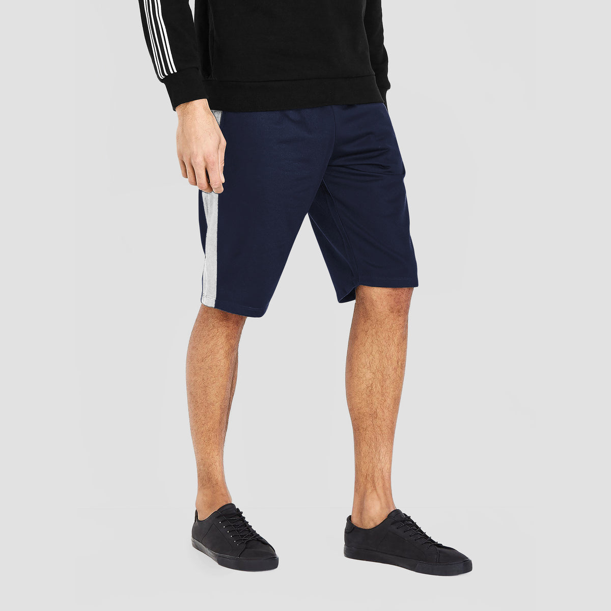 Men’s Stripe Track Shorts in track shorts_track shorts mens_hind running shorts_boys track shorts_gucci shorts_gucci shorts mens_gucci shorts cheap_Navy/White - Hat and Beyond casu