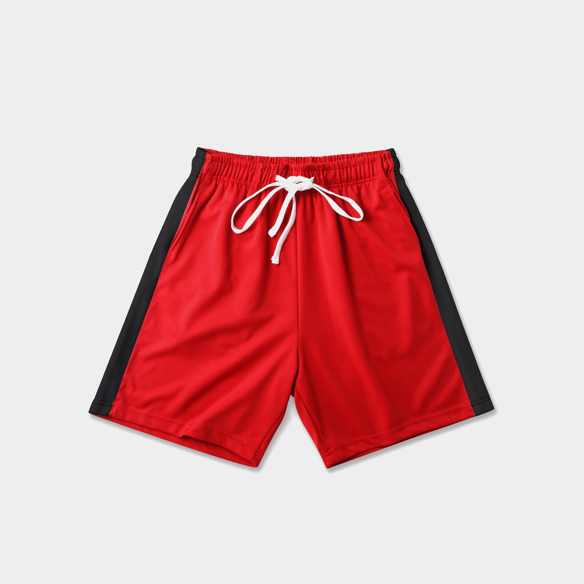 Men’s Stripe Track Shorts in track shorts_track shorts mens_hind running shorts_boys track shorts_gucci shorts_gucci shorts mens_gucci shorts cheap_Red/Black - Hat and Beyond casua