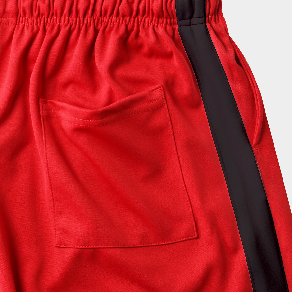 Men’s Stripe Track Shorts in track shorts_track shorts mens_hind running shorts_boys track shorts_gucci shorts_gucci shorts mens_gucci shorts cheap_Red/Black - Hat and Beyond casua