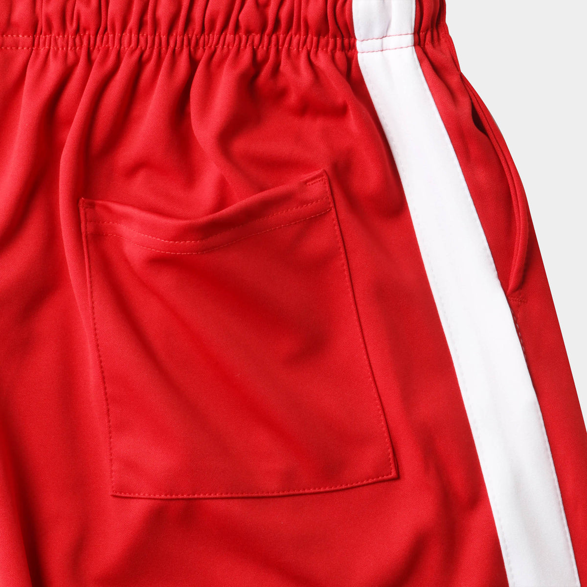 Men’s Stripe Track Shorts in track shorts_track shorts mens_hind running shorts_boys track shorts_gucci shorts_gucci shorts mens_gucci shorts cheap_Red/White - Hat and Beyond casua