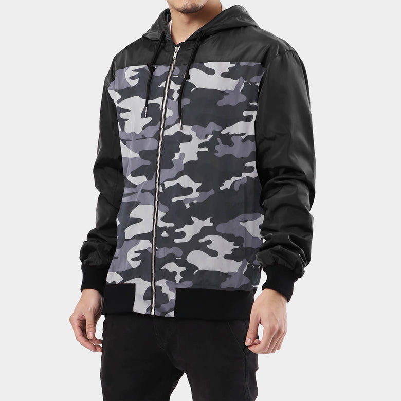 Men’s Premium Windbreaker in windbreaker jacket_champion windbreaker_mens windbreaker_mens windbreaker jacket_carhartt windbreaker_retro windbreaker_boys windbreaker_Black/Camo - H