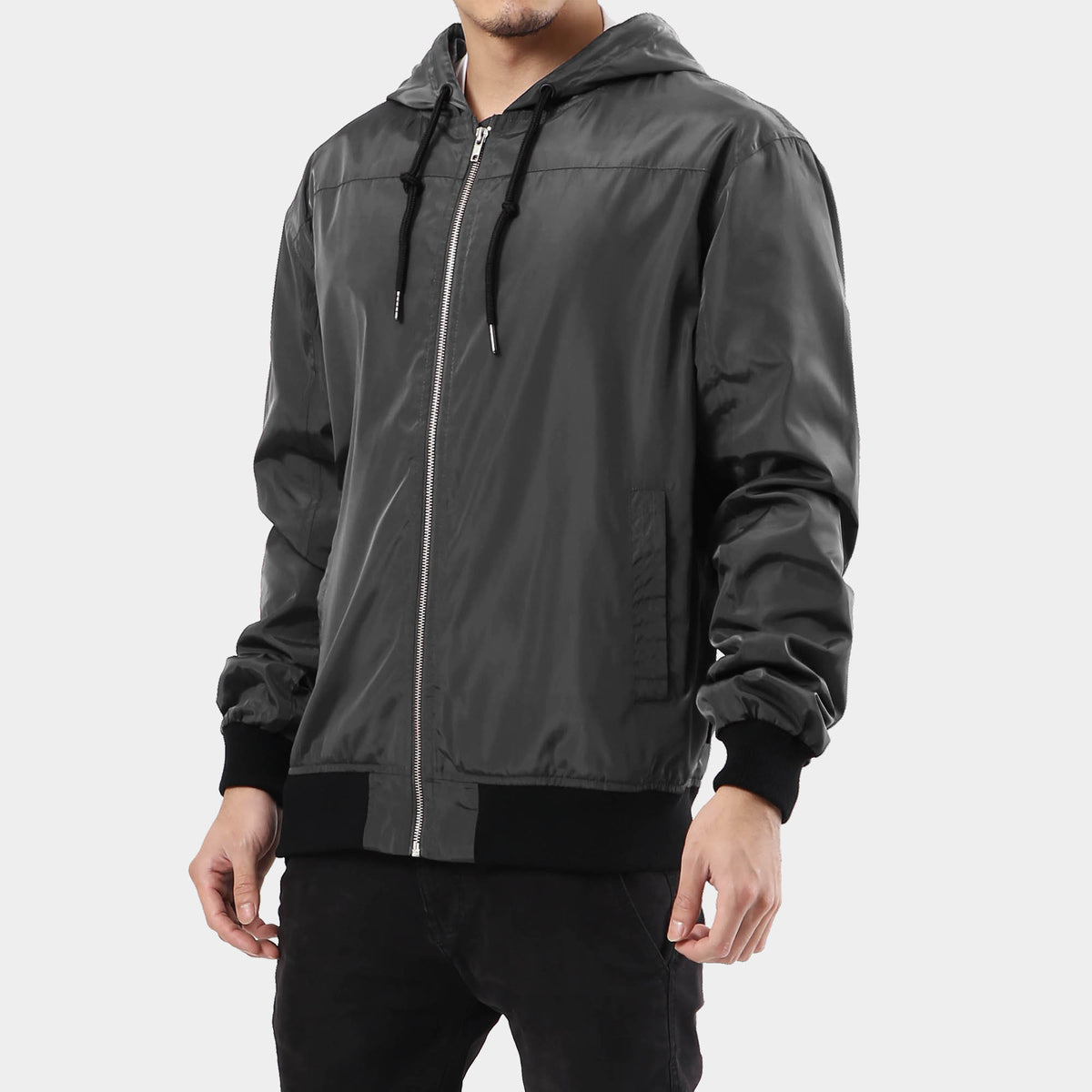 Men’s Premium Windbreaker in windbreaker jacket_champion windbreaker_mens windbreaker_mens windbreaker jacket_carhartt windbreaker_retro windbreaker_boys windbreaker_Charcoal - Hat