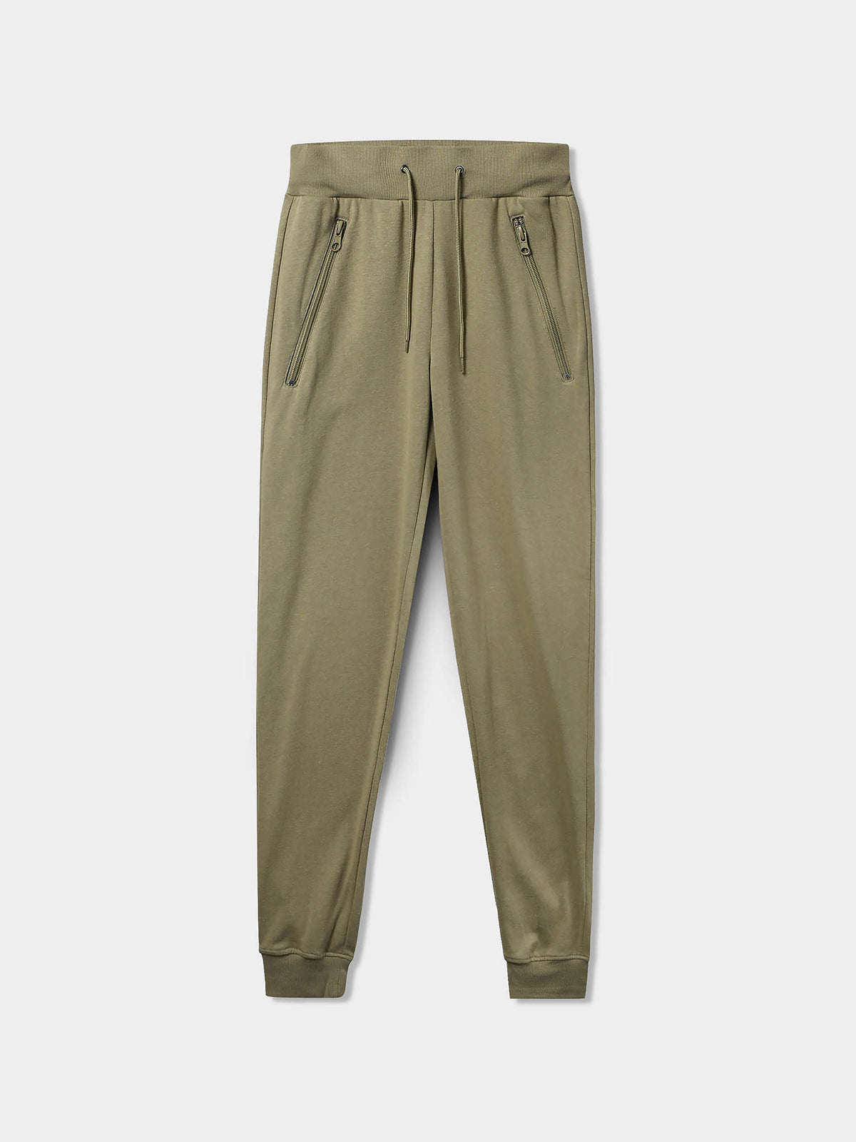 Men's Joggers with Zipper Pockets Olive – Wholesale Blank Joggers | Hat and Beyond