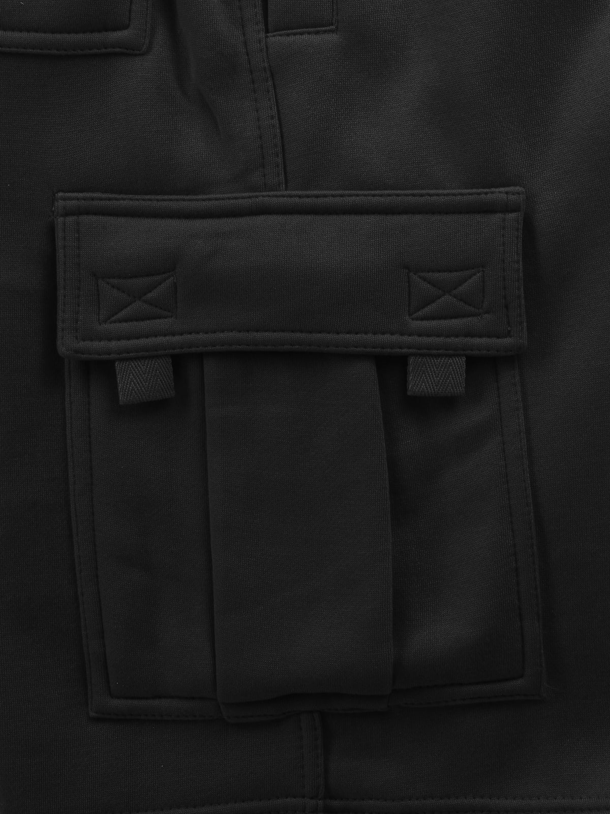 Men’s Premium Fleece Cargo Sweat Shorts Loose Fit in Black - Hat and Beyond casual shorts