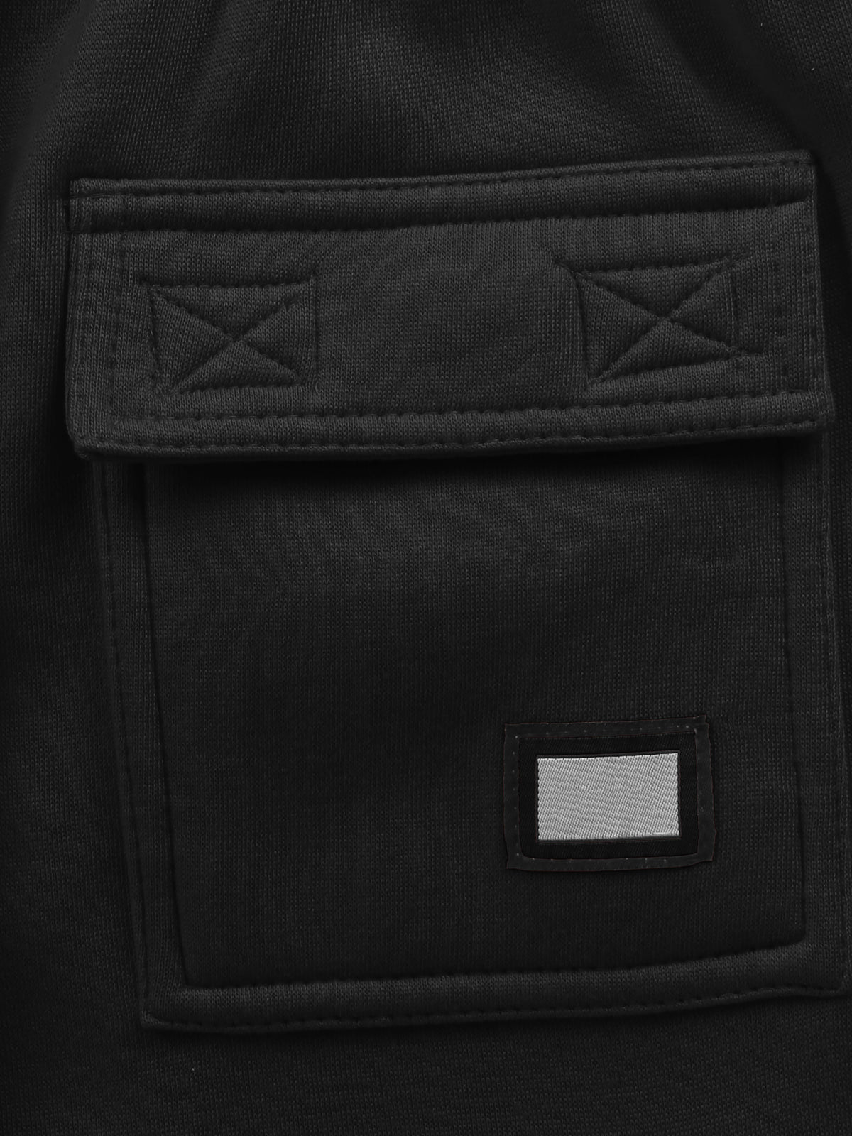 Men’s Premium Fleece Cargo Sweat Shorts Loose Fit in Black - Hat and Beyond casual shorts