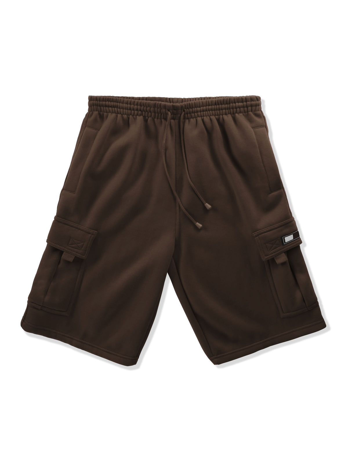Men’s Premium Fleece Cargo Sweat Shorts Loose Fit in Brown - Hat and Beyond casual shorts