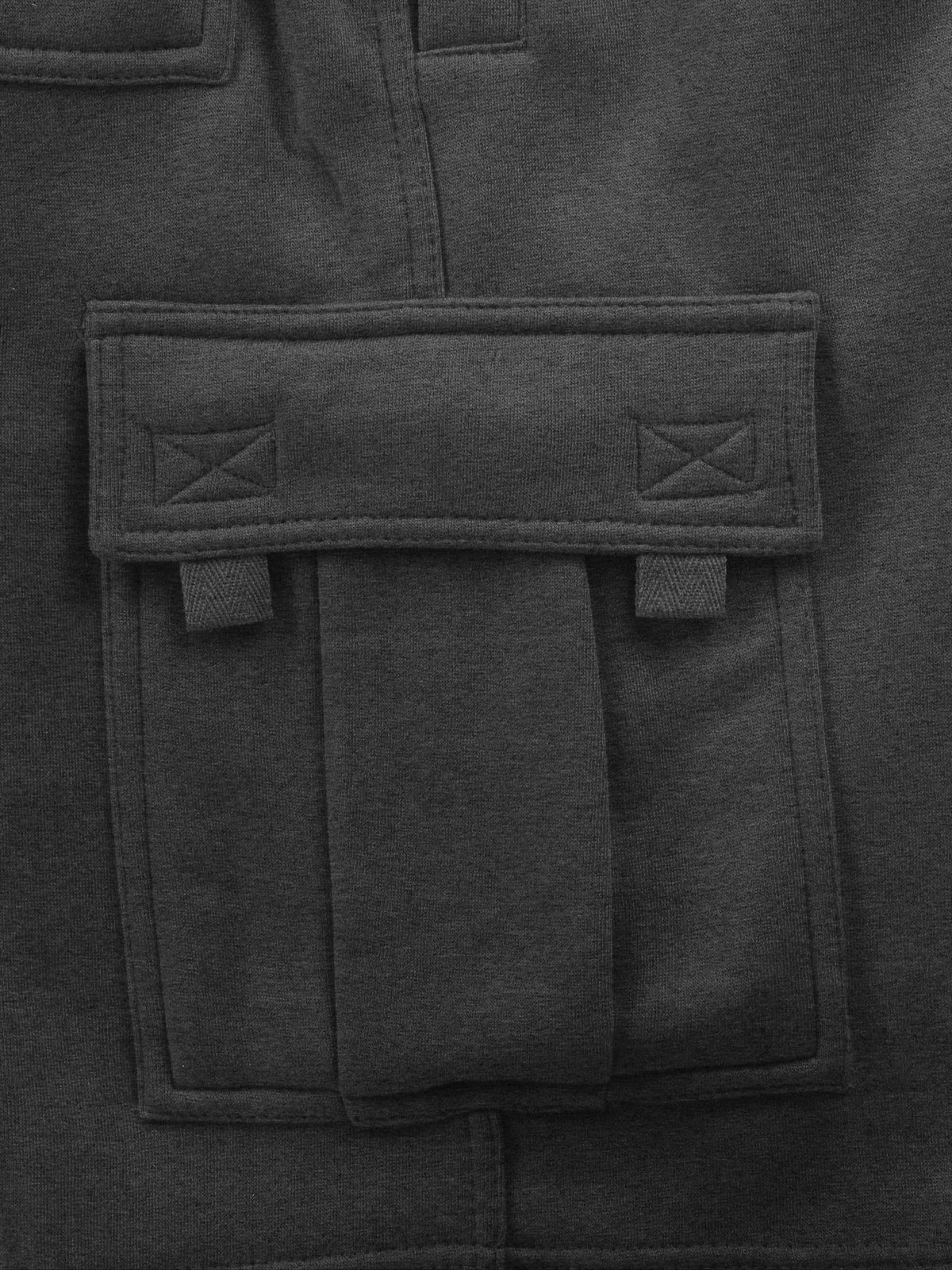 Men’s Premium Fleece Cargo Sweat Shorts Loose Fit in Charcoal - Hat and Beyond casual shorts