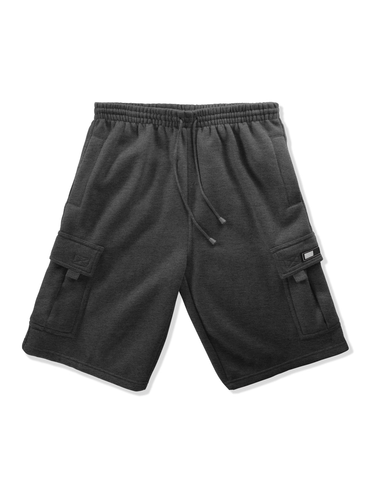 Men’s Premium Fleece Cargo Sweat Shorts Loose Fit in Charcoal - Hat and Beyond casual shorts
