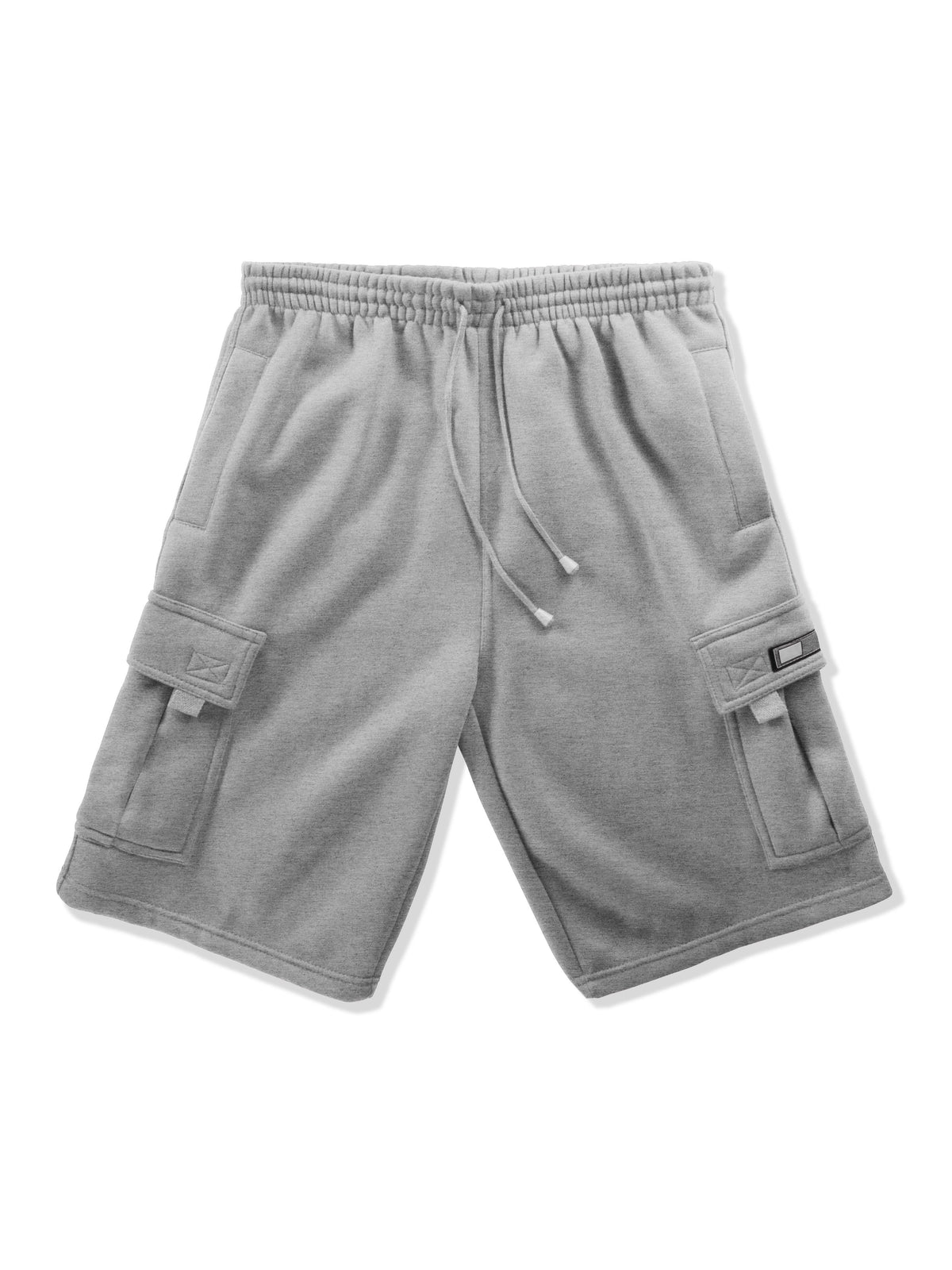 Men’s Premium Fleece Cargo Sweat Shorts Loose Fit in Light Gray - Hat and Beyond casual shorts