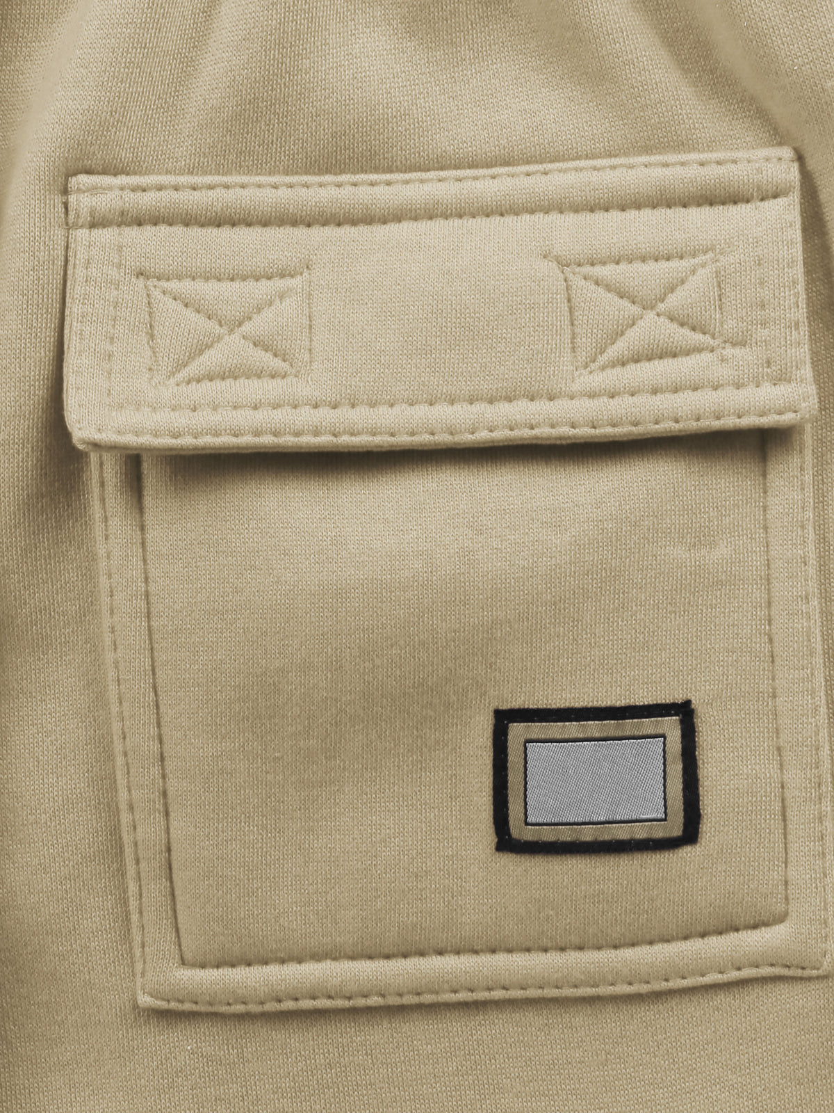 Men’s Premium Fleece Cargo Sweat Shorts Loose Fit in Khaki - Hat and Beyond casual shorts