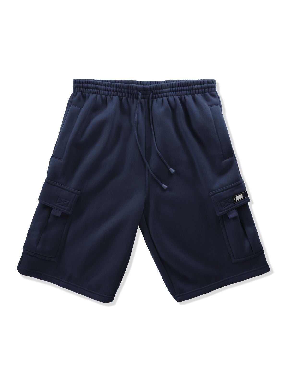 Men’s Premium Fleece Cargo Sweat Shorts Loose Fit in Navy - Hat and Beyond casual shorts