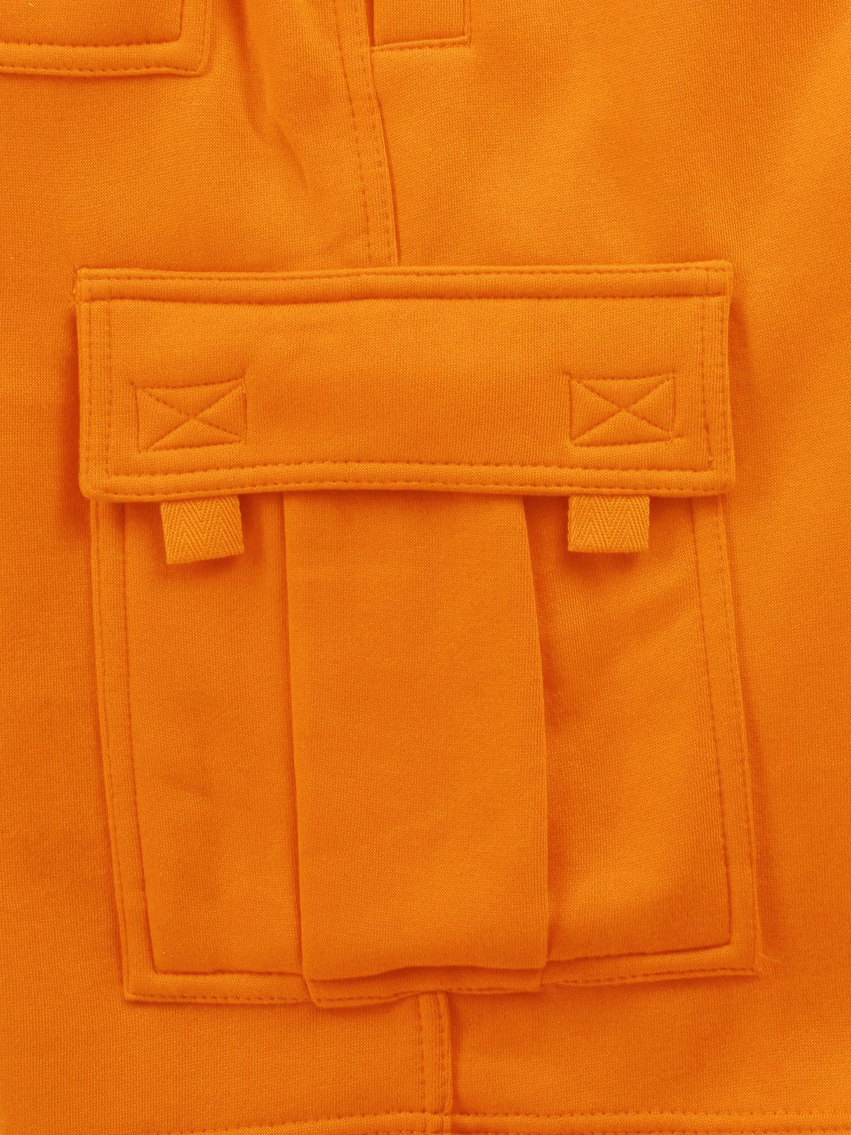 Men’s Premium Fleece Cargo Sweat Shorts Loose Fit in Orange - Hat and Beyond casual shorts