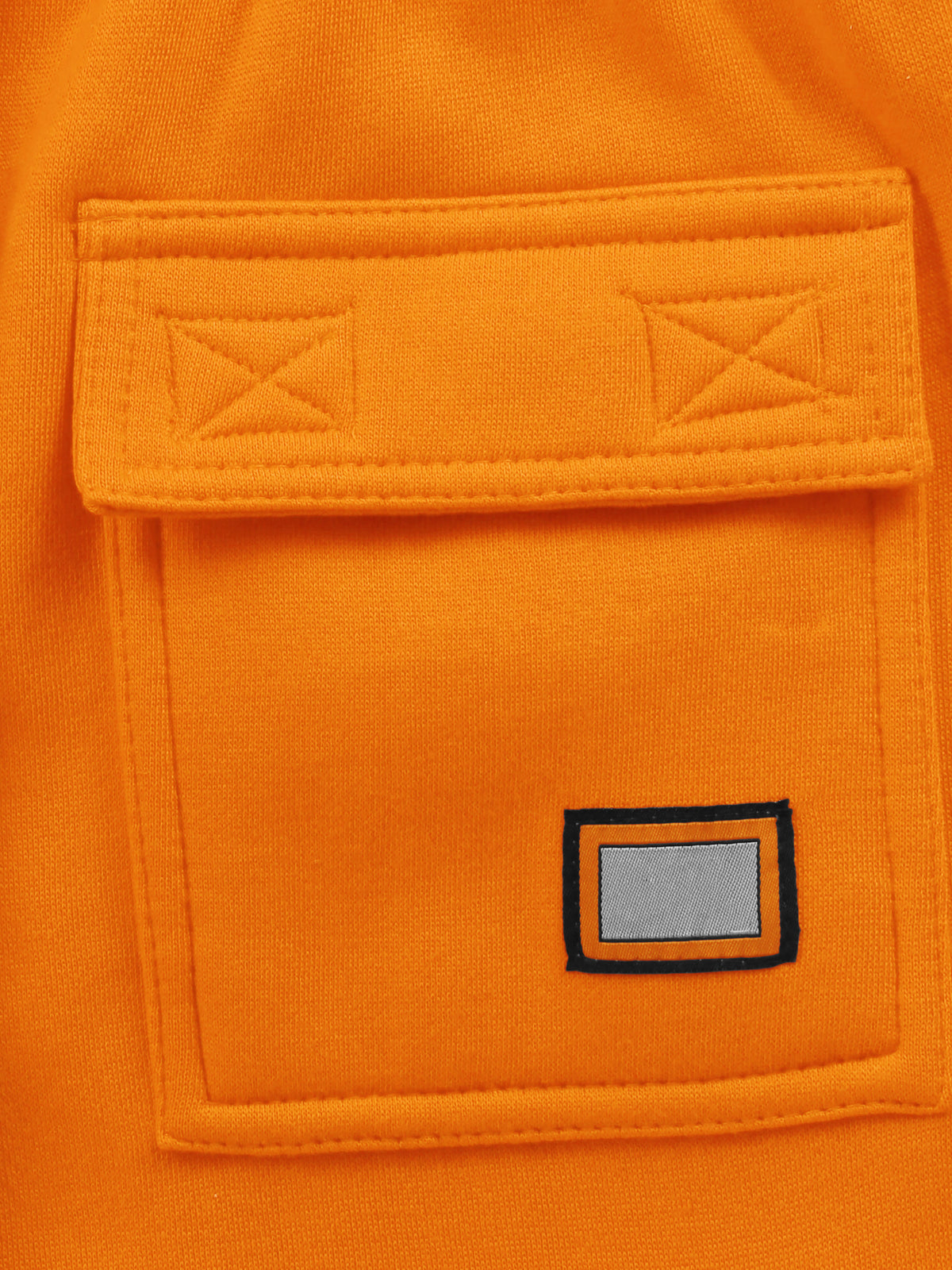Men’s Premium Fleece Cargo Sweat Shorts Loose Fit in Orange - Hat and Beyond casual shorts