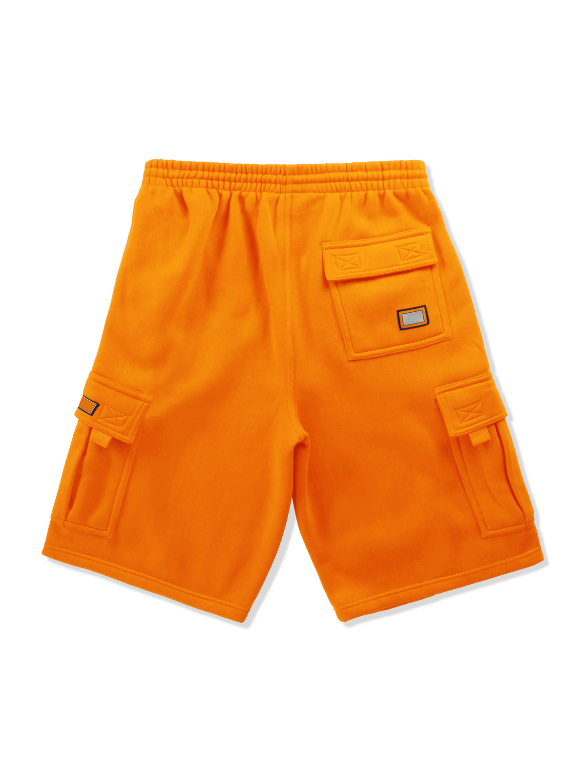 Men’s Premium Fleece Cargo Sweat Shorts Loose Fit in Orange - Hat and Beyond casual shorts