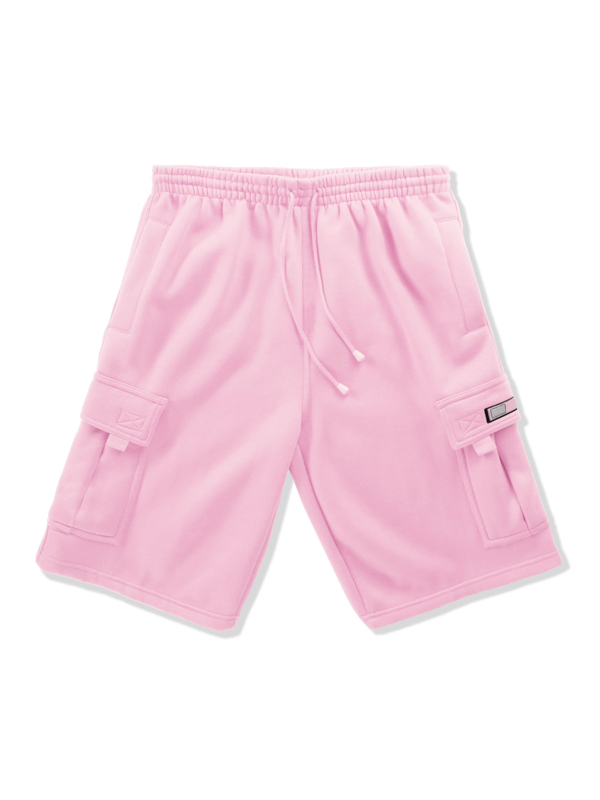 Men’s Premium Fleece Cargo Sweat Shorts Loose Fit in Pink - Hat and Beyond casual shorts