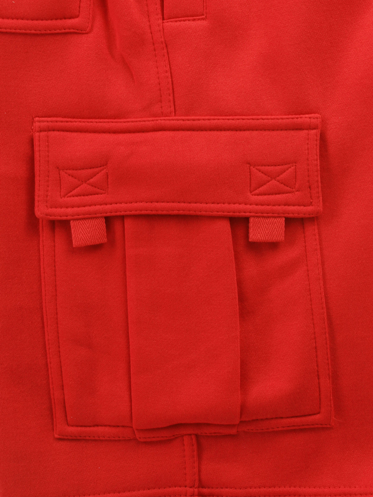 Men’s Premium Fleece Cargo Sweat Shorts Loose Fit in Red - Hat and Beyond casual shorts
