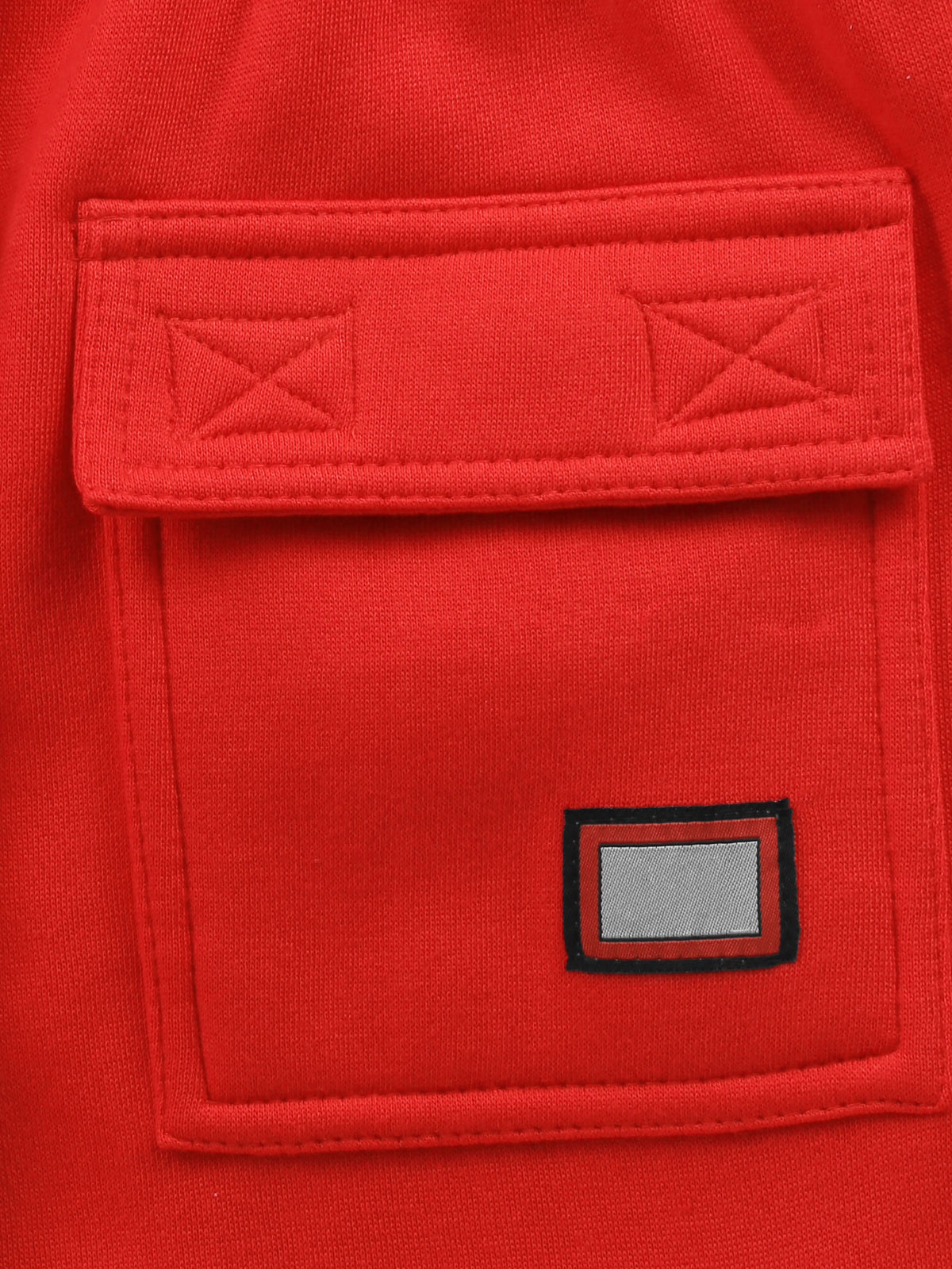 Men’s Premium Fleece Cargo Sweat Shorts Loose Fit in Red - Hat and Beyond casual shorts