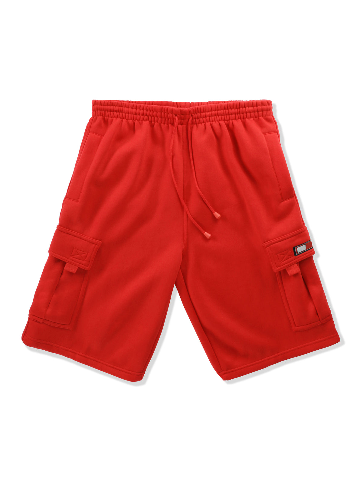 Men’s Premium Fleece Cargo Sweat Shorts Loose Fit in Red - Hat and Beyond casual shorts
