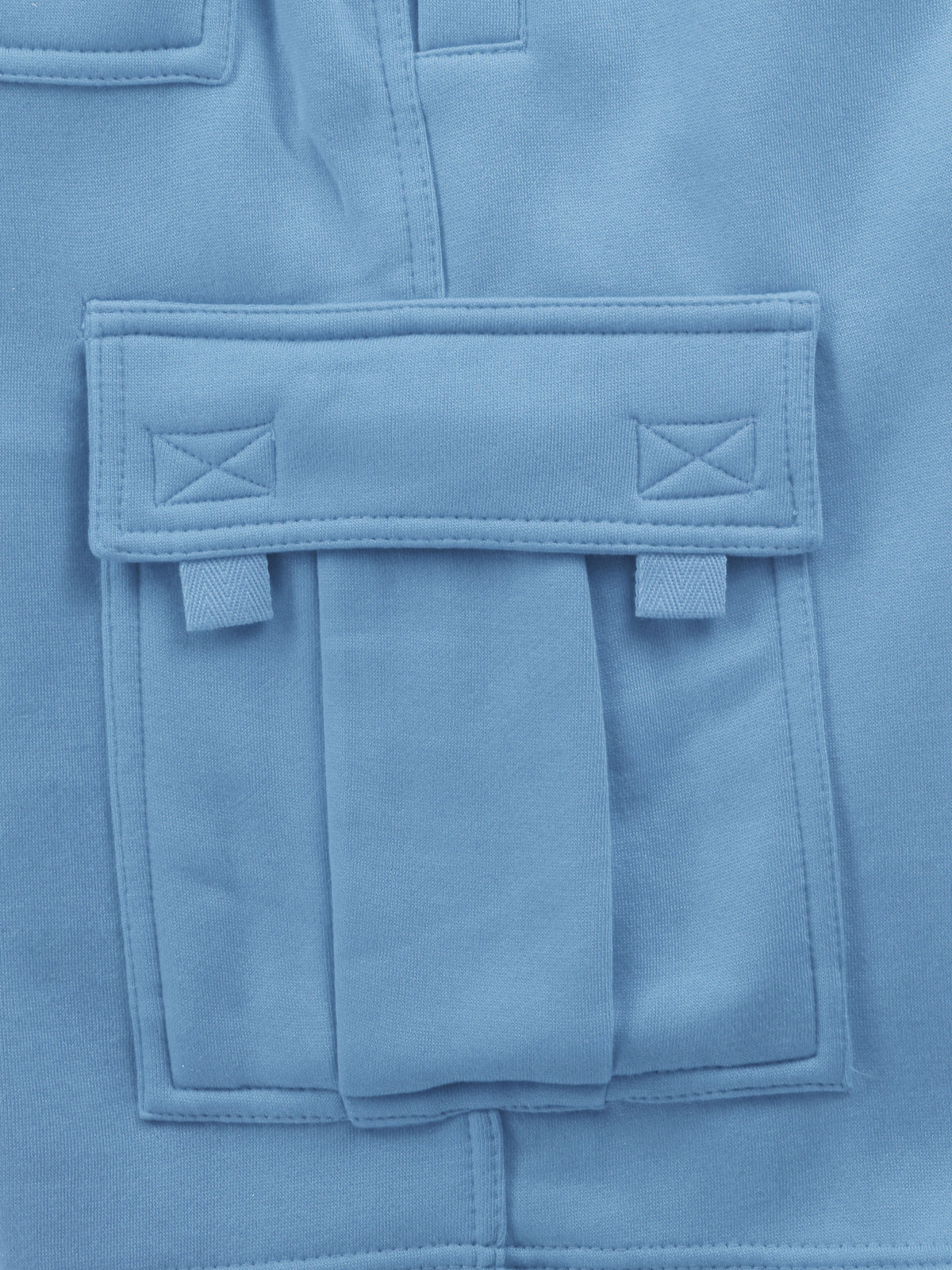 Men’s Premium Fleece Cargo Sweat Shorts Loose Fit in Sky Blue - Hat and Beyond casual shorts