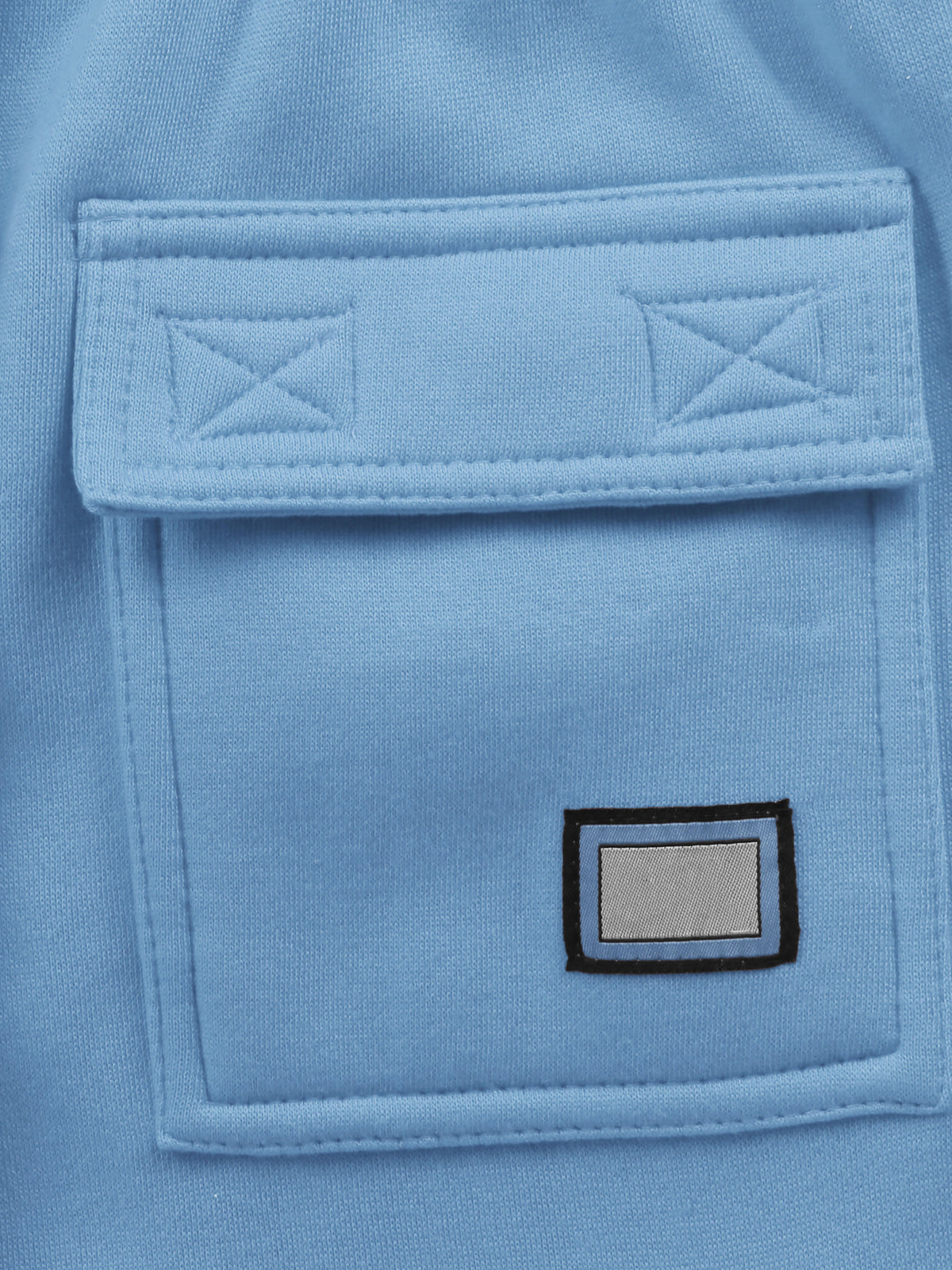 Men’s Premium Fleece Cargo Sweat Shorts Loose Fit in Sky Blue - Hat and Beyond casual shorts