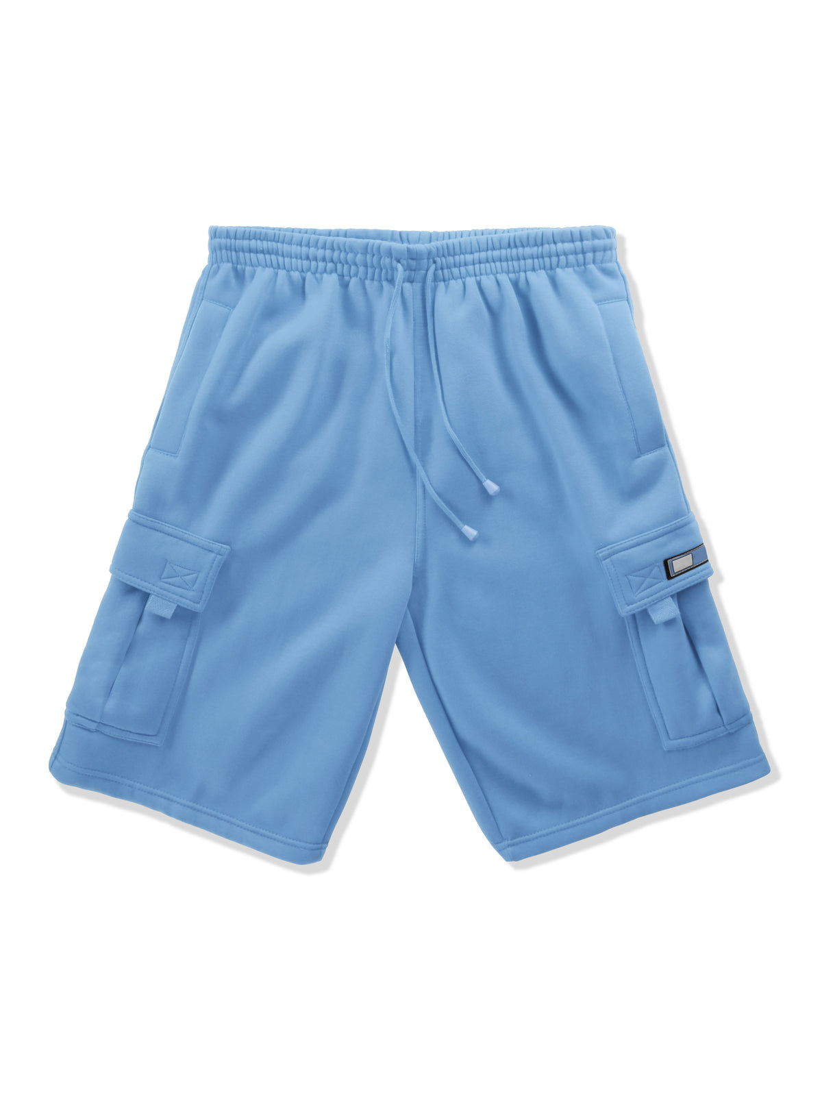 Men’s Premium Fleece Cargo Sweat Shorts Loose Fit in Sky Blue - Hat and Beyond casual shorts