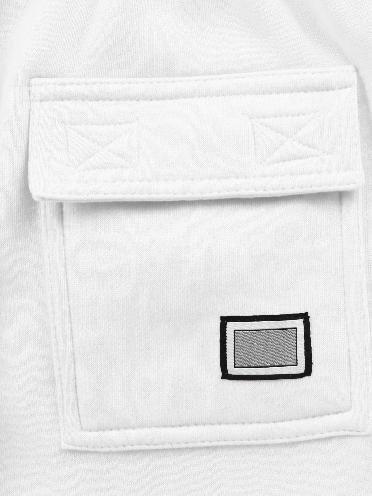 Men’s Premium Fleece Cargo Sweat Shorts Loose Fit in White - Hat and Beyond casual shorts