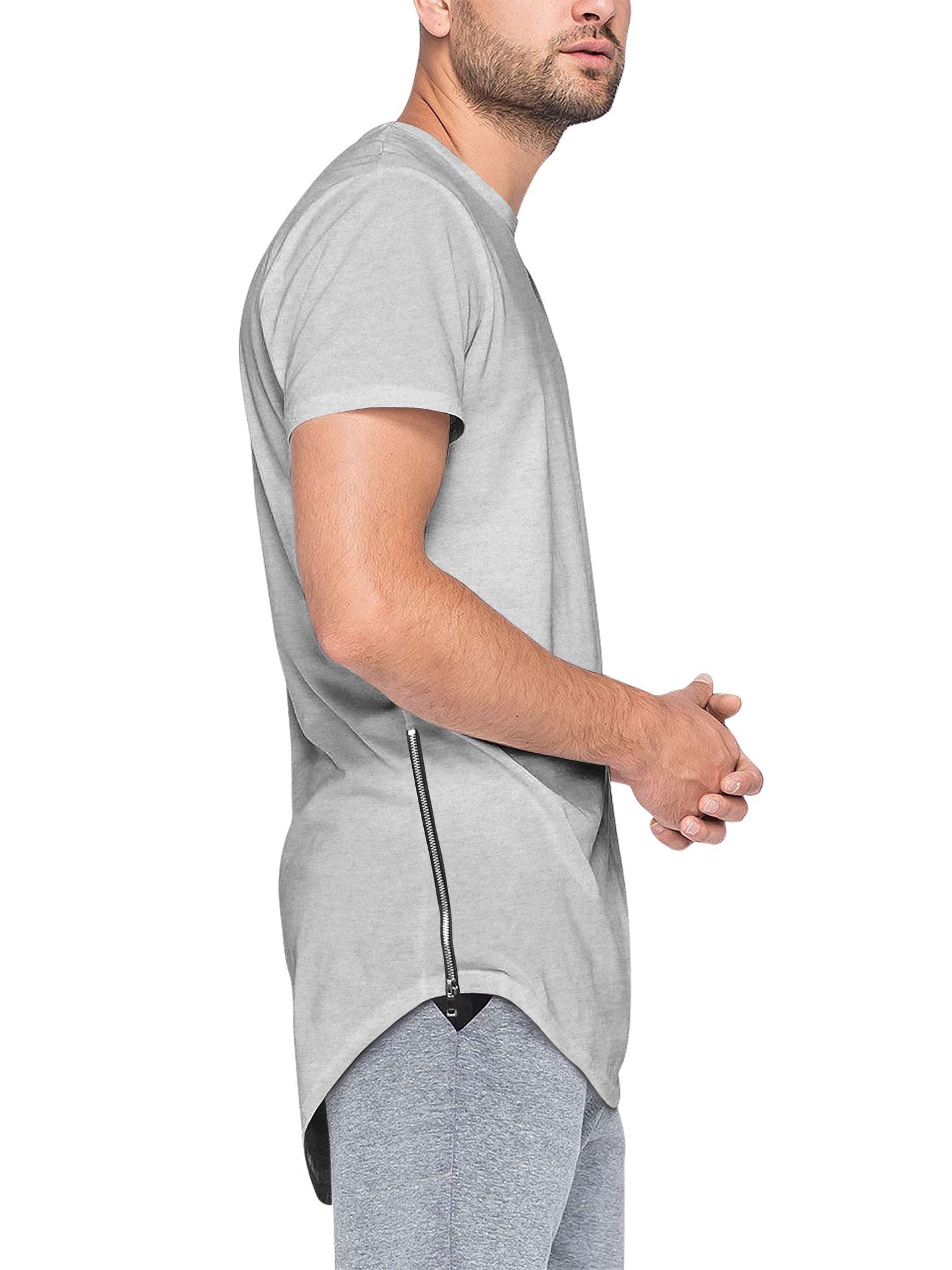and T-Shirt | Shirts Premium Side Hat & Beyond Zipper with Tank Mens Hipster - Tops Longline T