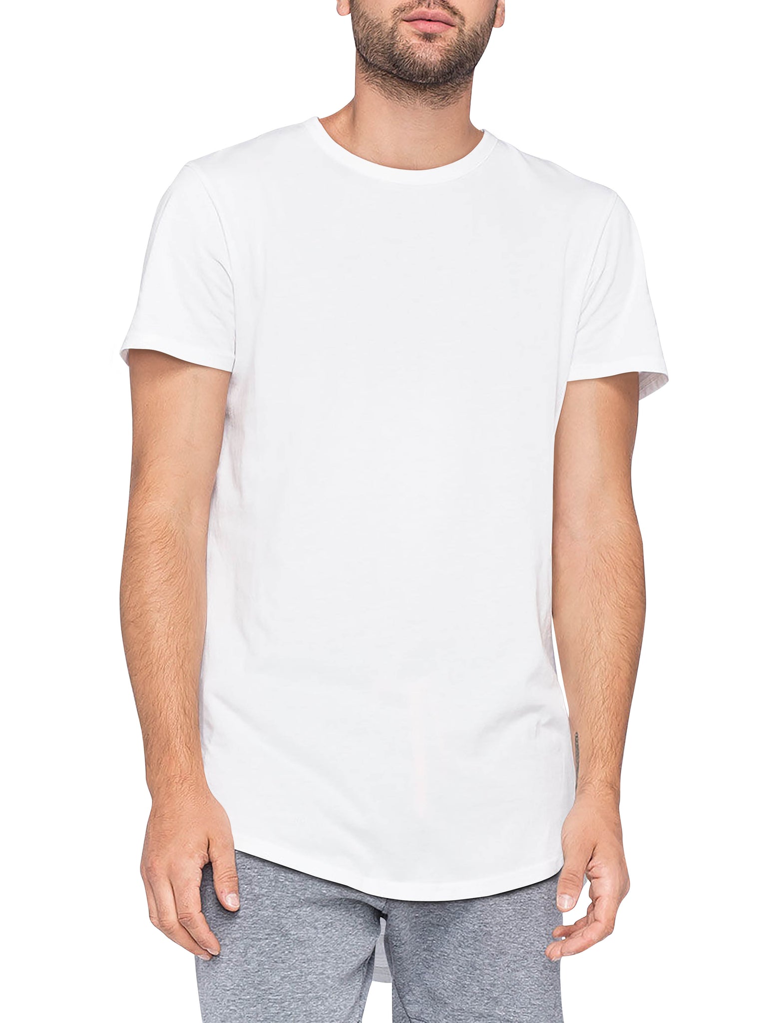 Mens Premium Hipster Longline T Shirts with Side Zipper - T-Shirt