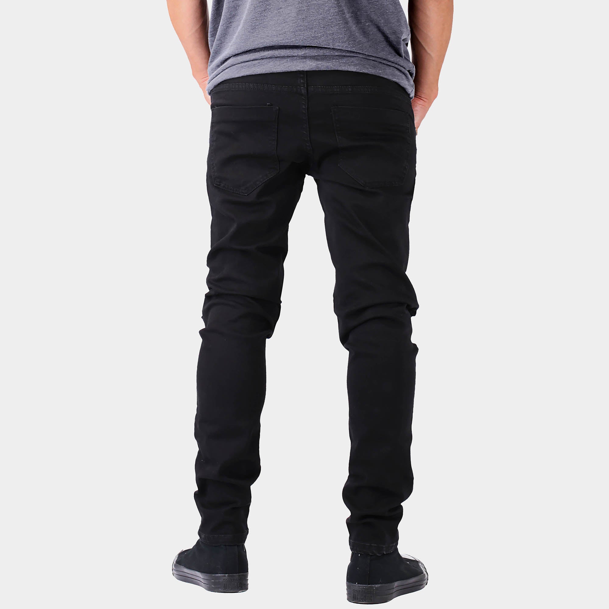 The Perfect Black Zipper Jeans - Biker Jeans Stacked Pants - AKINGS