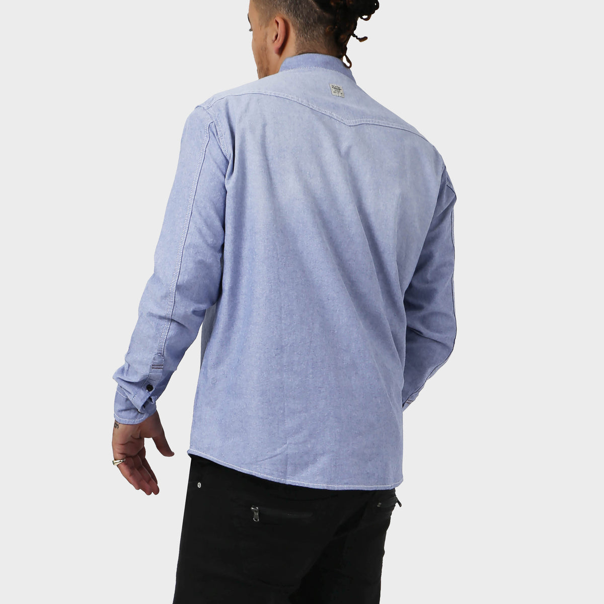 Men’s Denim Oxford Shirt in denim shirt_denim shirt men_jeans shirt_denim button up_boys denim shirt_mens denim shirts long sleeve_denim long sleeve shirt_Blue - Hat and Beyond bla