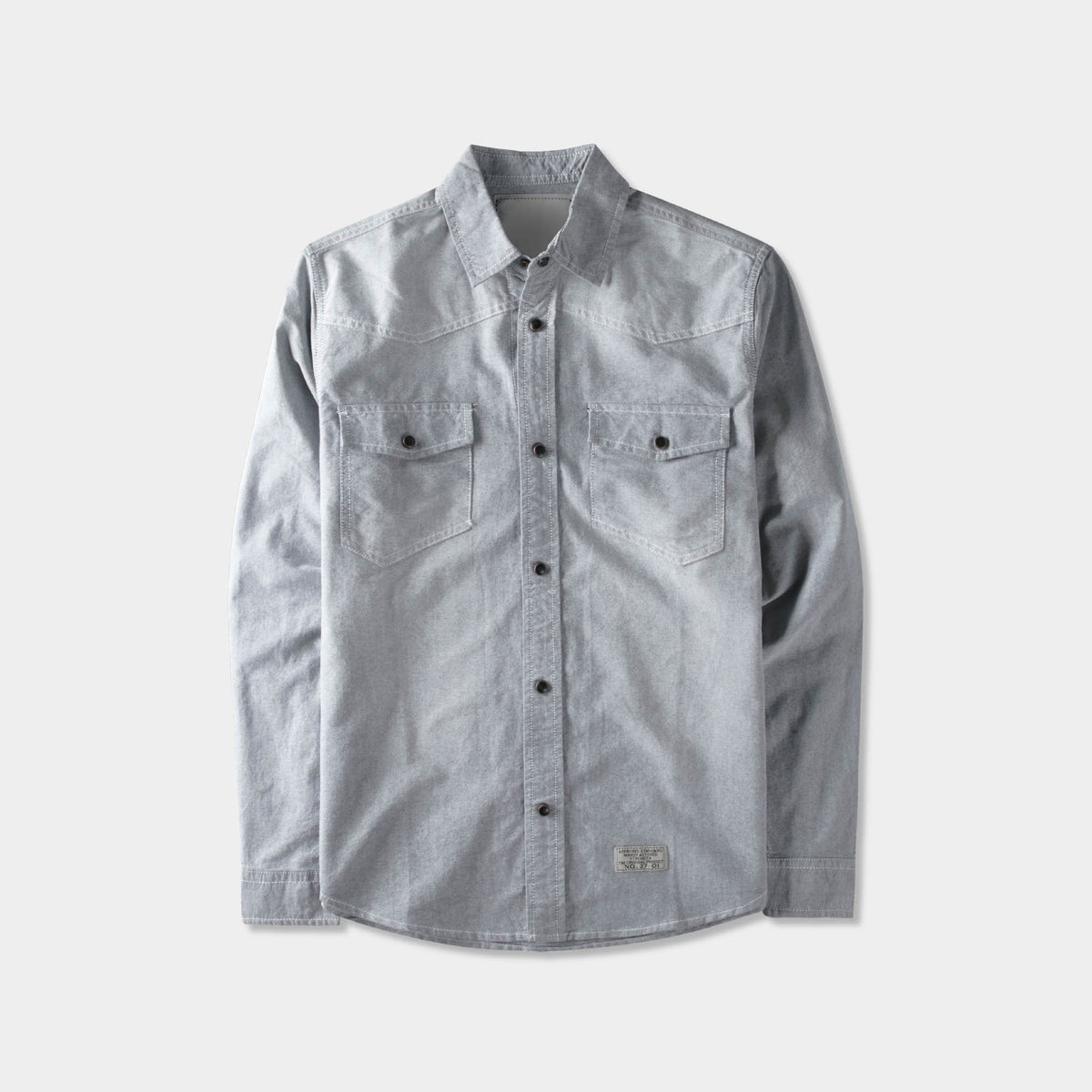 Men’s Denim Oxford Shirt in denim shirt_denim shirt men_jeans shirt_denim button up_boys denim shirt_mens denim shirts long sleeve_denim long sleeve shirt_Gray - Hat and Beyond bla