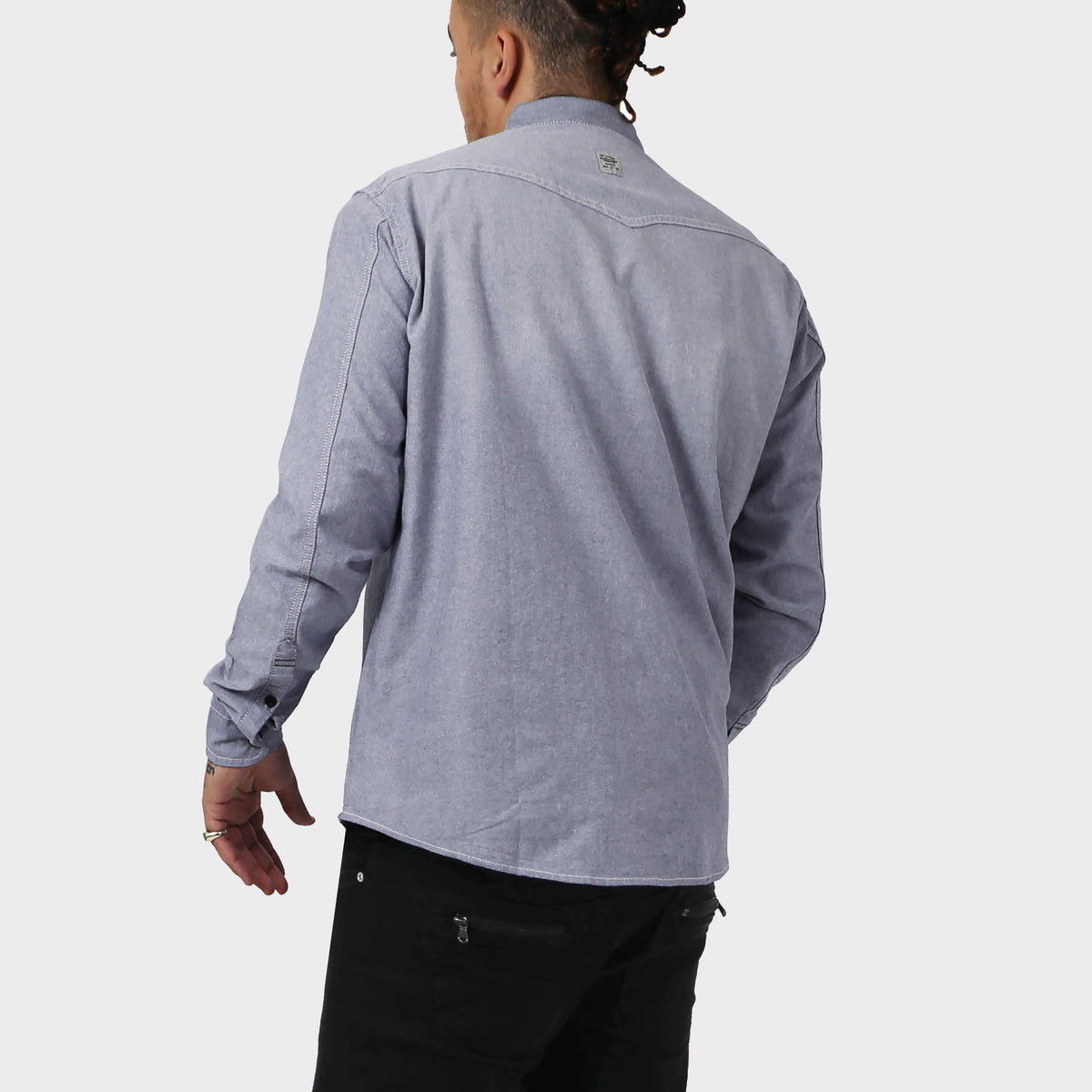 Men’s Denim Oxford Shirt in denim shirt_denim shirt men_jeans shirt_denim button up_boys denim shirt_mens denim shirts long sleeve_denim long sleeve shirt_Navy - Hat and Beyond bla