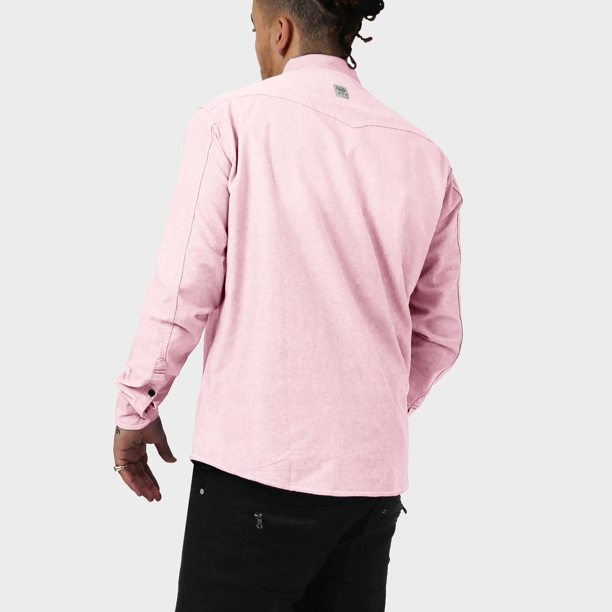 Men’s Denim Oxford Shirt in denim shirt_denim shirt men_jeans shirt_denim button up_boys denim shirt_mens denim shirts long sleeve_denim long sleeve shirt_Pink - Hat and Beyond bla