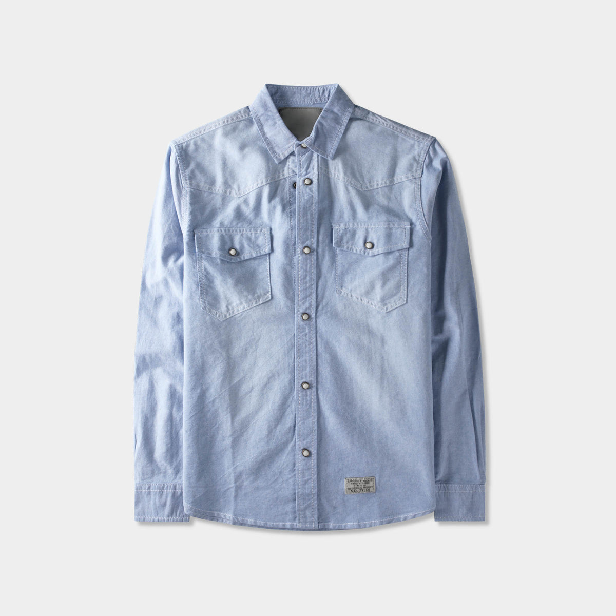 Men’s Denim Oxford Shirt in denim shirt_denim shirt men_jeans shirt_denim button up_boys denim shirt_mens denim shirts long sleeve_denim long sleeve shirt_Sky - Hat and Beyond blan