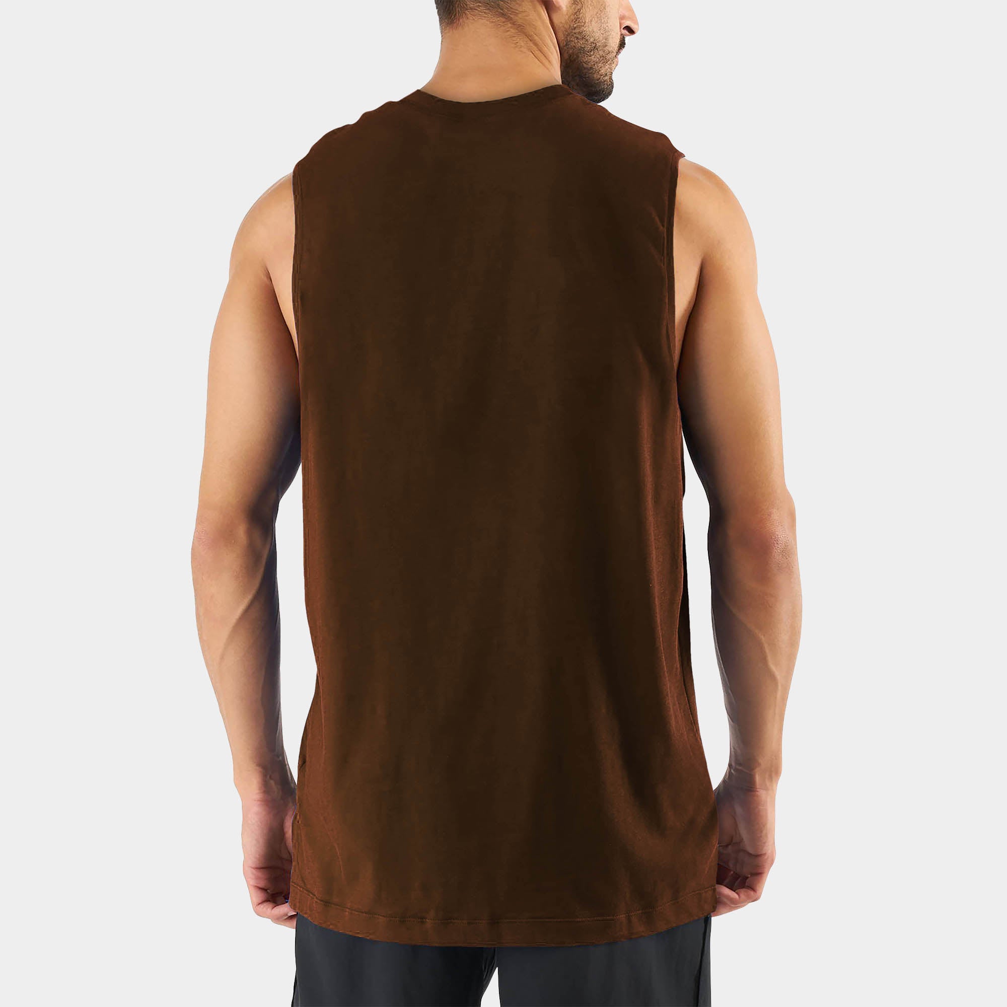 muscle tank_muscle tee_muscle tank tops_cropped muscle tank_under armour muscle shirt_insta slim tank_men muscle shirt_tank top_Brown