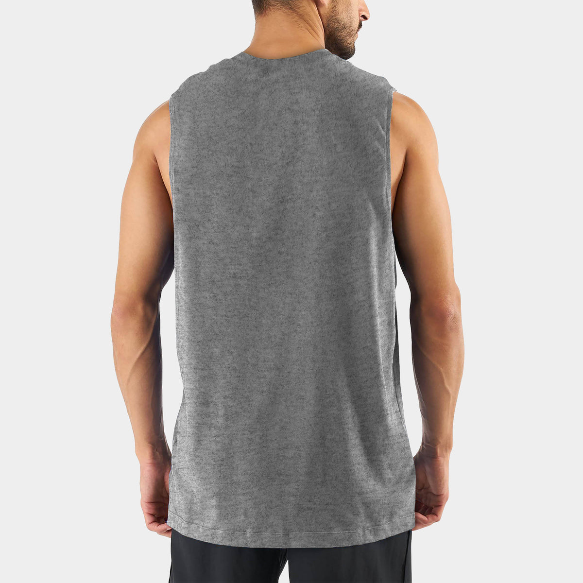 Men’s Muscle Tank Top in muscle tank_muscle tee_muscle tank tops_cropped muscle tank_under armour muscle shirt_insta slim tank_men muscle shirt_tank top_Heather Gray - Hat and Beyo