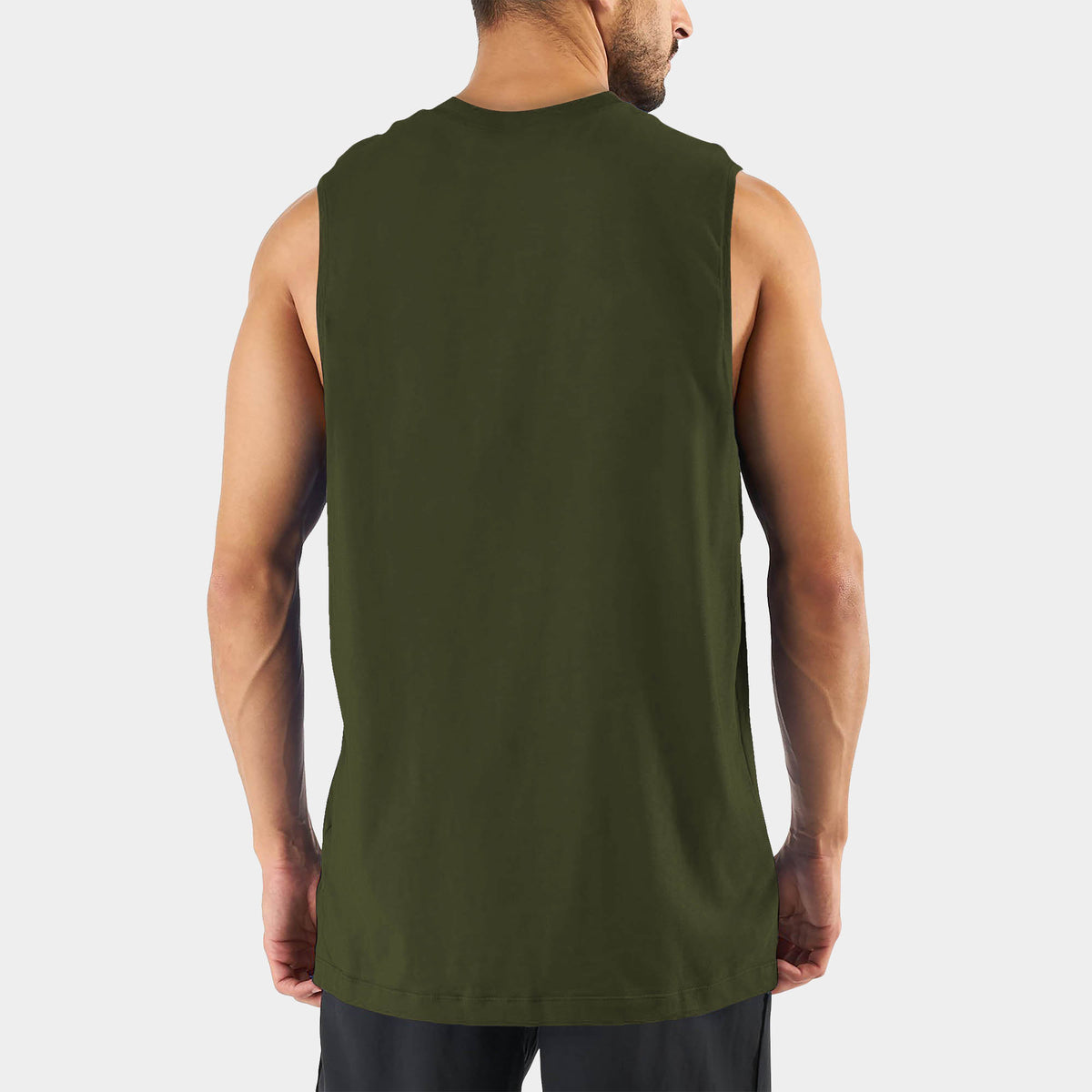 Men’s Muscle Tank Top in muscle tank_muscle tee_muscle tank tops_cropped muscle tank_under armour muscle shirt_insta slim tank_men muscle shirt_tank top_Olive - Hat and Beyond tank