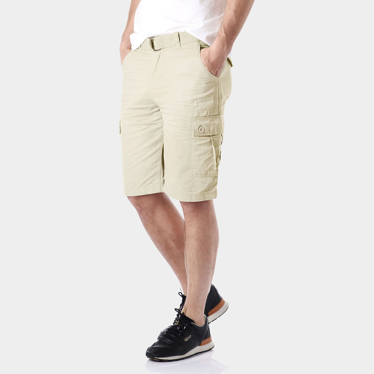 Men’s Cargo Shorts with Belt in cargo shorts_mens cargo shorts_men's cargo shorts_wrangler cargo shorts_boys cargo shorts_unionbay cargo shorts_old navy cargo shorts_Cream - Hat an
