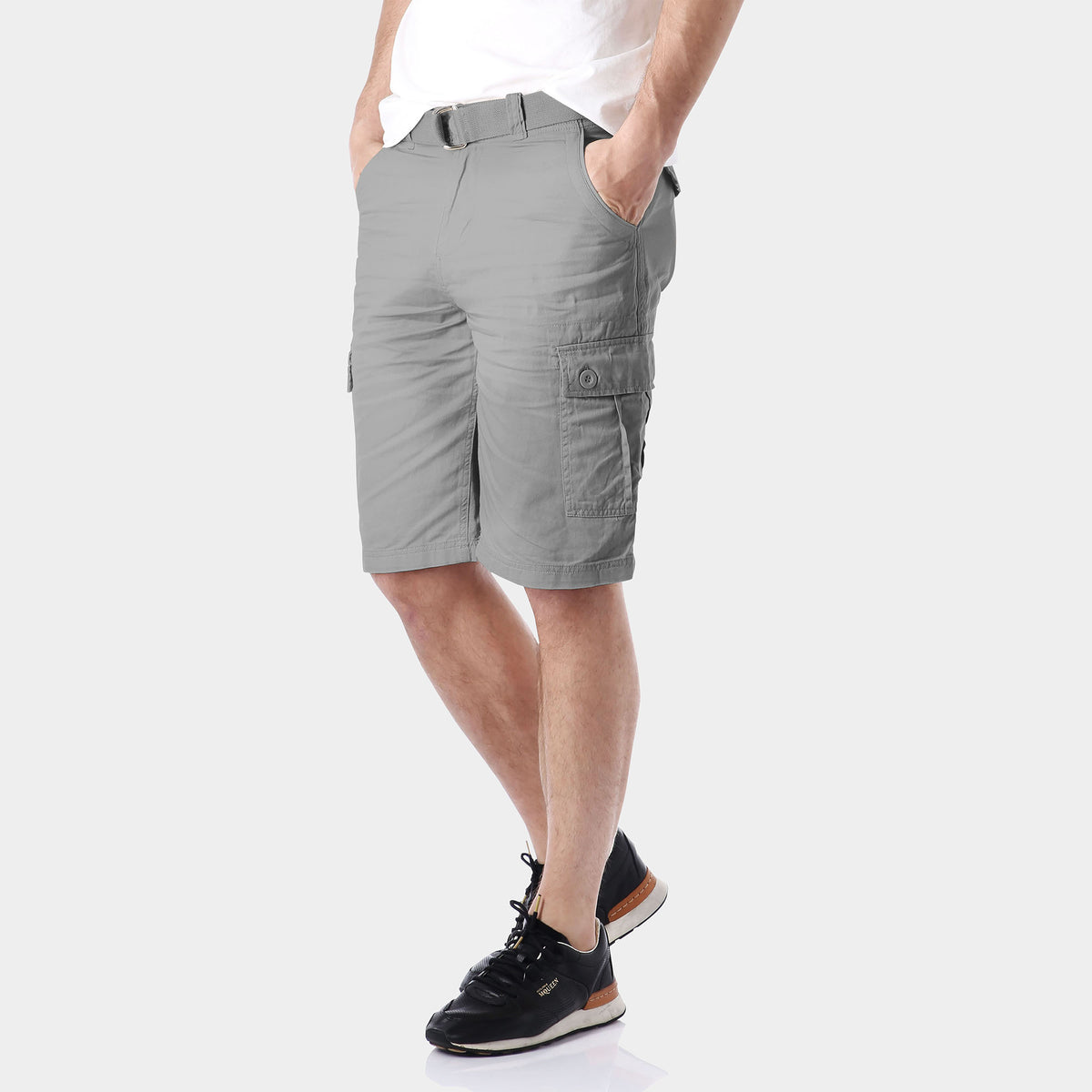 Men’s Cargo Shorts with Belt in cargo shorts_mens cargo shorts_men's cargo shorts_wrangler cargo shorts_boys cargo shorts_unionbay cargo shorts_old navy cargo shorts_Light Gray - H