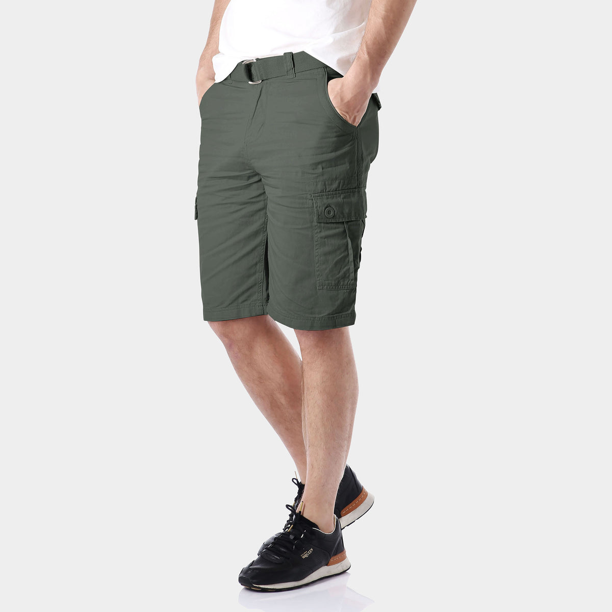 Men’s Cargo Shorts with Belt in cargo shorts_mens cargo shorts_men's cargo shorts_wrangler cargo shorts_boys cargo shorts_unionbay cargo shorts_old navy cargo shorts_Olive - Hat an