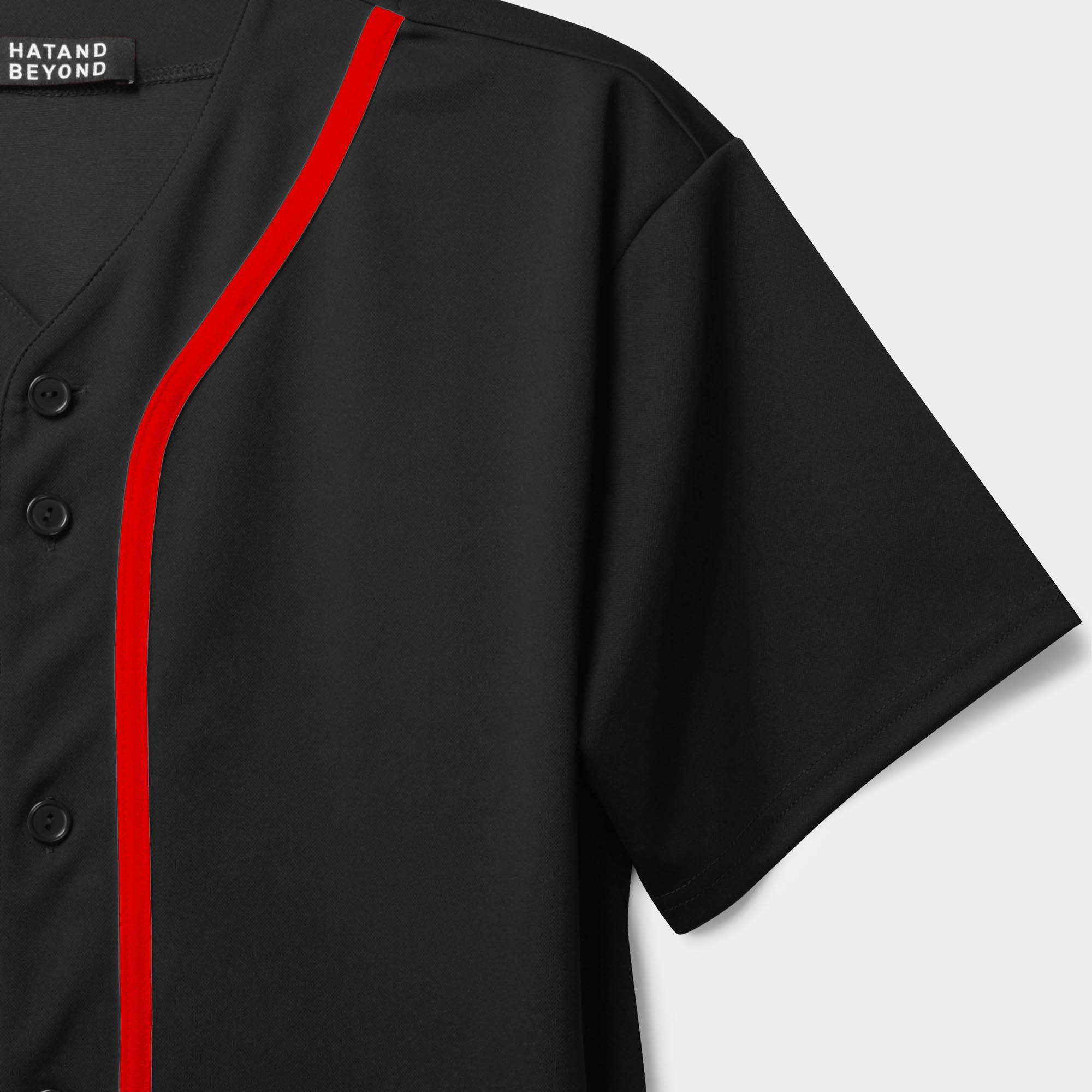 Hat and Beyond Mens Baseball Jersey Stripe Button Down Shirts Team Sports Uniforms (x-large1dl01_black)