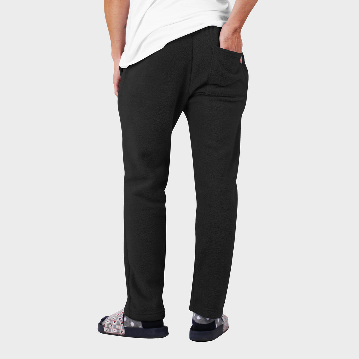 Men’s Fuzzy Sweatpants in fuzzy sweatpants_fuzzy joggers_sweatpants_jogging pants_track pants_track pants men_mens sweatpants_mens jogging bottoms_Black - Hat and Beyond fleece jog