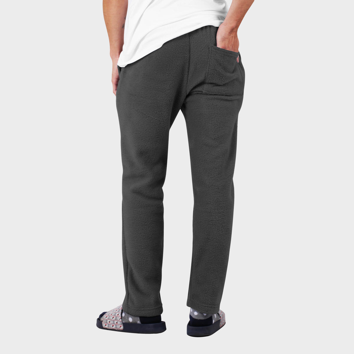 Men’s Fuzzy Sweatpants in fuzzy sweatpants_fuzzy joggers_sweatpants_jogging pants_track pants_track pants men_mens sweatpants_mens jogging bottoms_Charcoal - Hat and Beyond fleece 