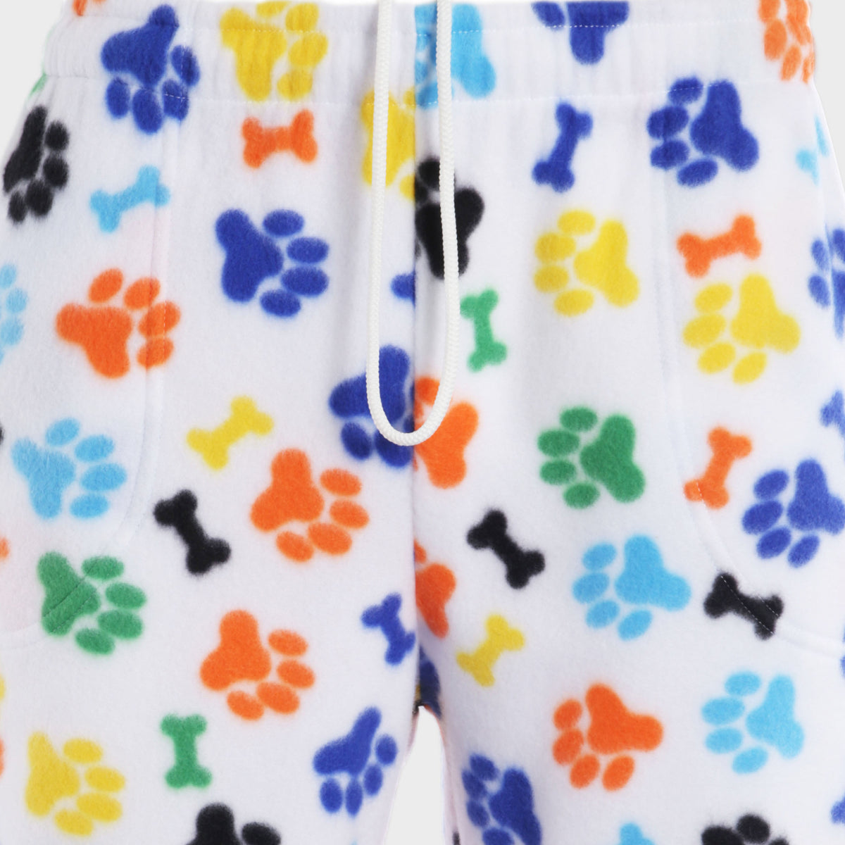 Men’s Animal Paw Print Fleece Pajama in pajama pants_mens pajama pants_mens lounge pants_old navy pajama pants_pajama bottoms_pj pants_fuzzy pajama pants_family pajama pants_White/