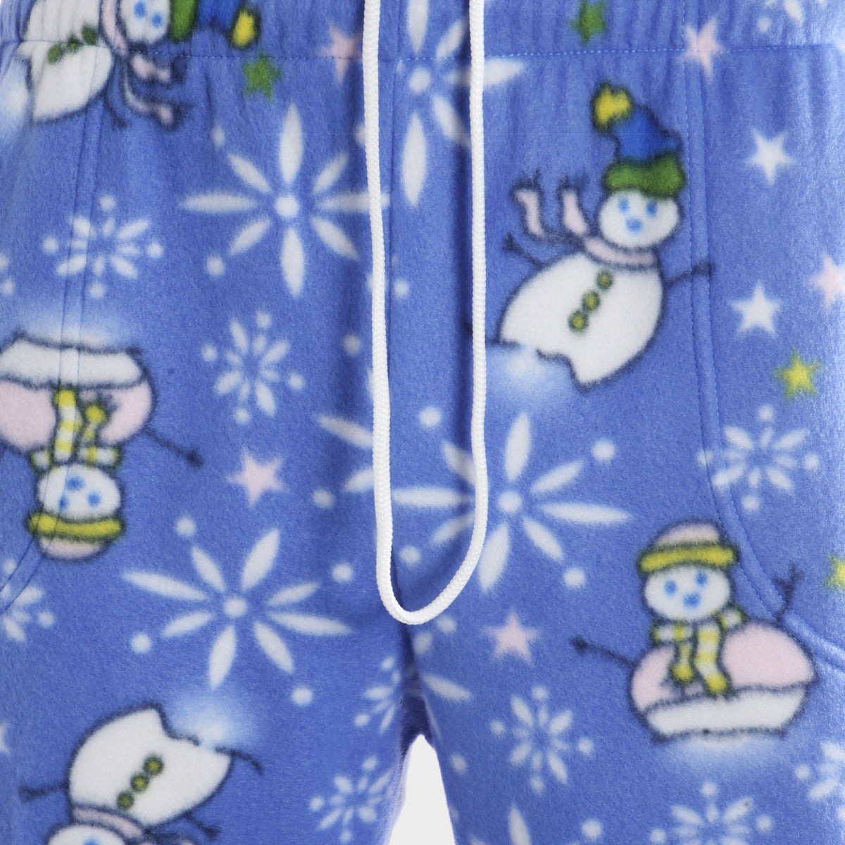 Men’s Snowman Fleece Pajama in pajama pants_mens pajama pants_mens lounge pants_soft pajama pants_pajama bottoms_pj pants_soft lounge pants_family pajama pants_Baby Blue Snowman - 