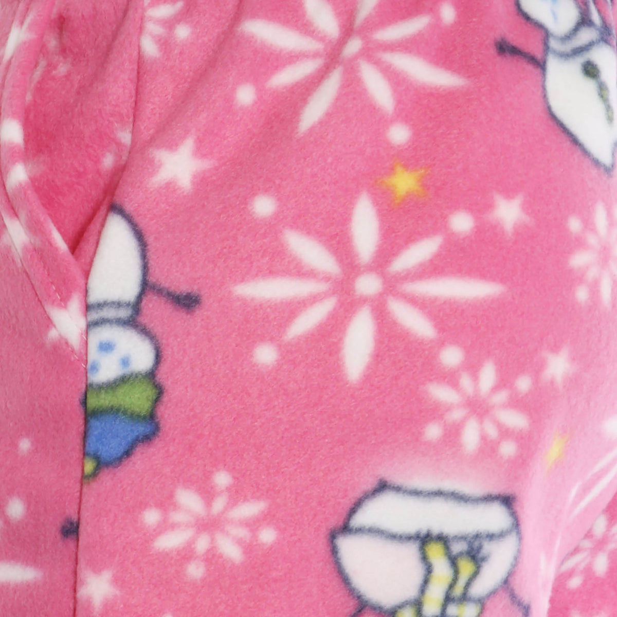 Men’s Snowman Fleece Pajama in pajama pants_mens pajama pants_mens lounge pants_soft pajama pants_pajama bottoms_pj pants_soft lounge pants_family pajama pants_Pink Snowman - Hat a