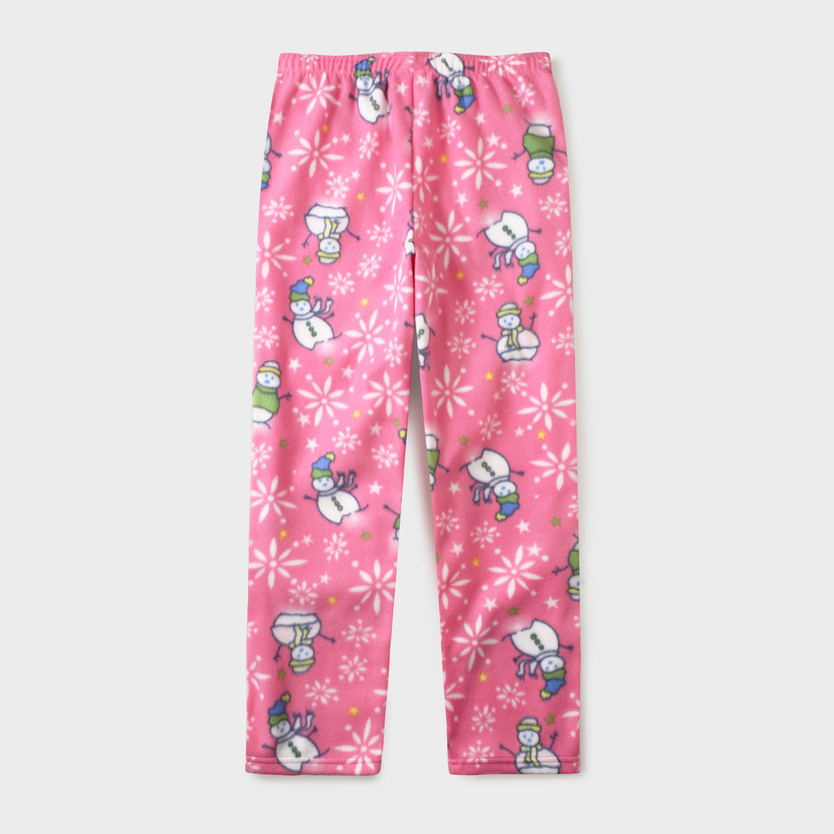 Men’s Snowman Fleece Pajama in pajama pants_mens pajama pants_mens lounge pants_soft pajama pants_pajama bottoms_pj pants_soft lounge pants_family pajama pants_Pink Snowman - Hat a