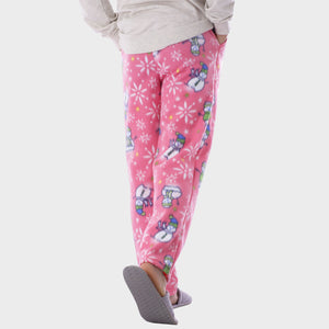 pajama pants_mens pajama pants_mens lounge pants_soft pajama pants_pajama bottoms_pj pants_soft lounge pants_family pajama pants_Pink Snowman